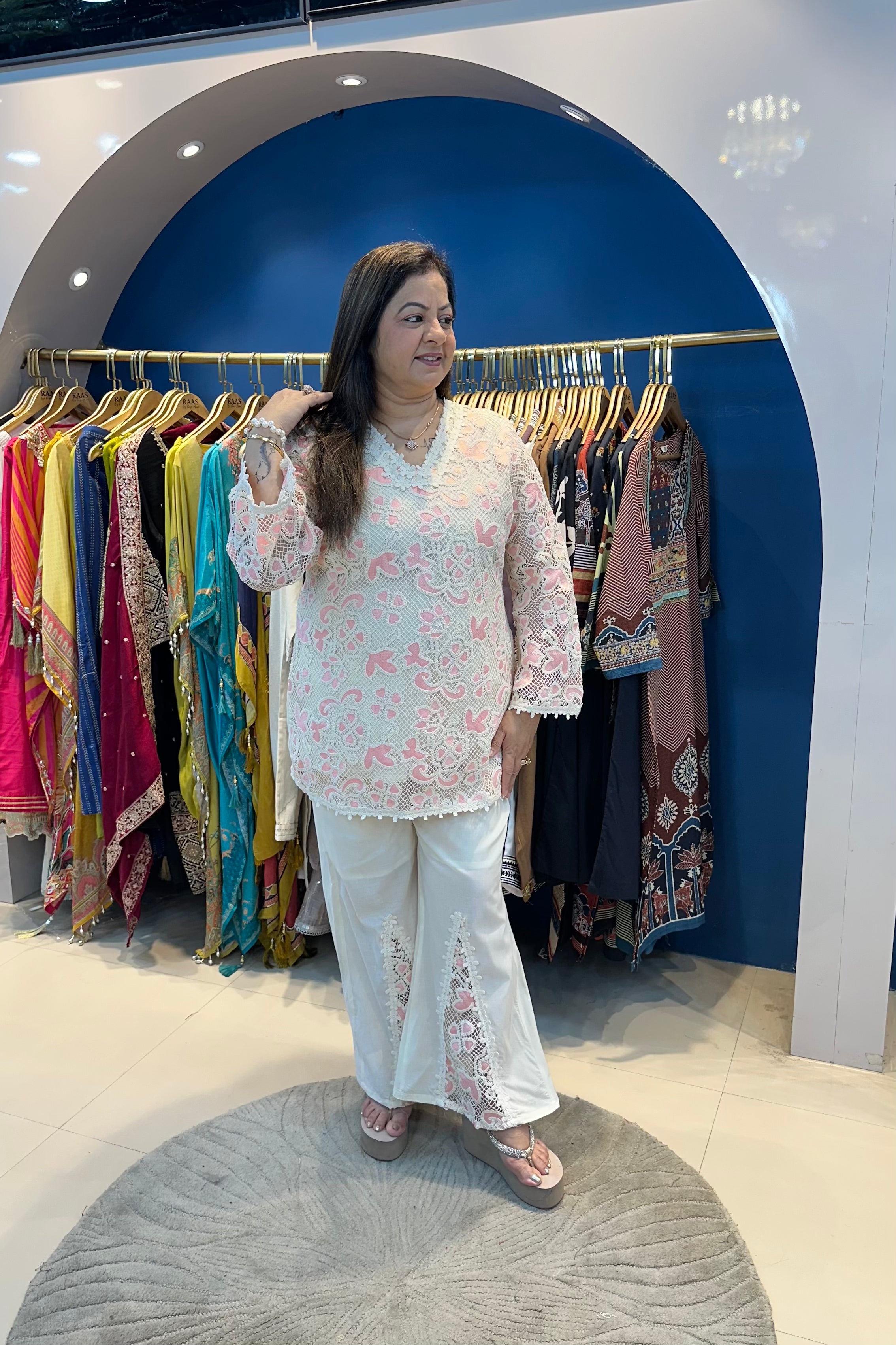 2pc schiffli Co-ord Set