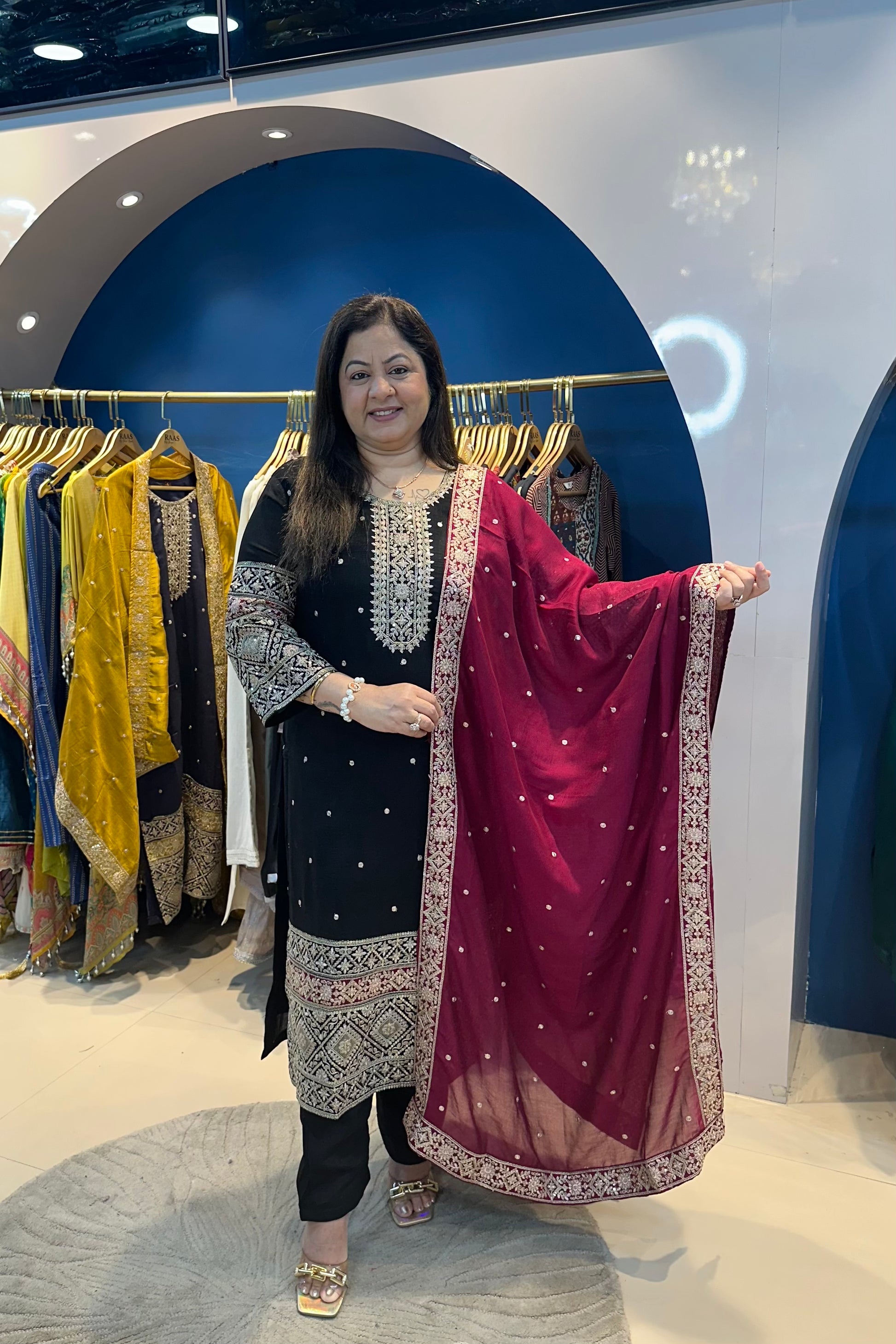 3pc Partner Suit With Heavy Contrast Dupatta – Raas by Riya