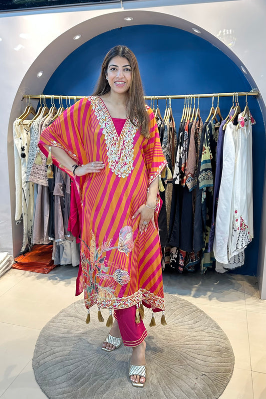 2pc Crepe Partywear Kaftan Set