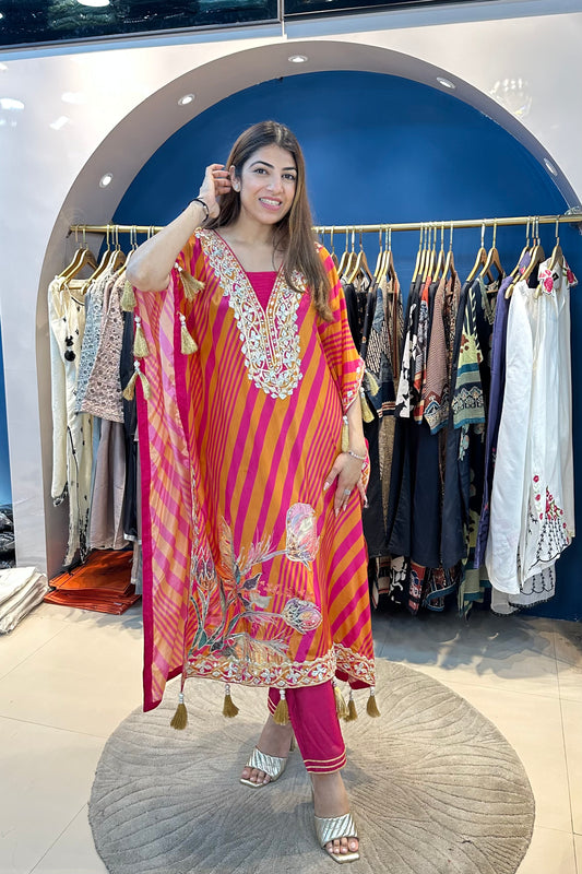 2pc Crepe Partywear Kaftan Set