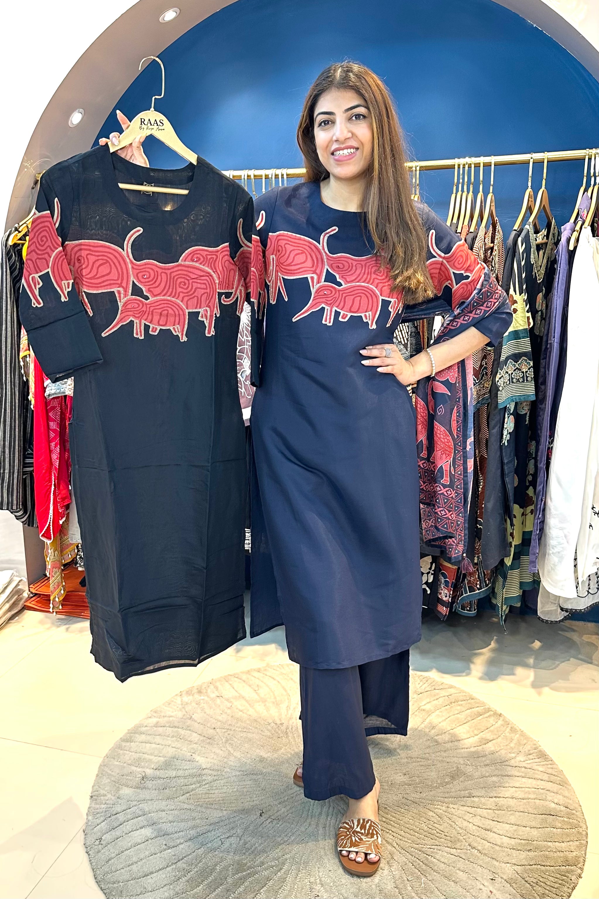 3pc Cotto-Muslin Suit With Printed Dupatta
