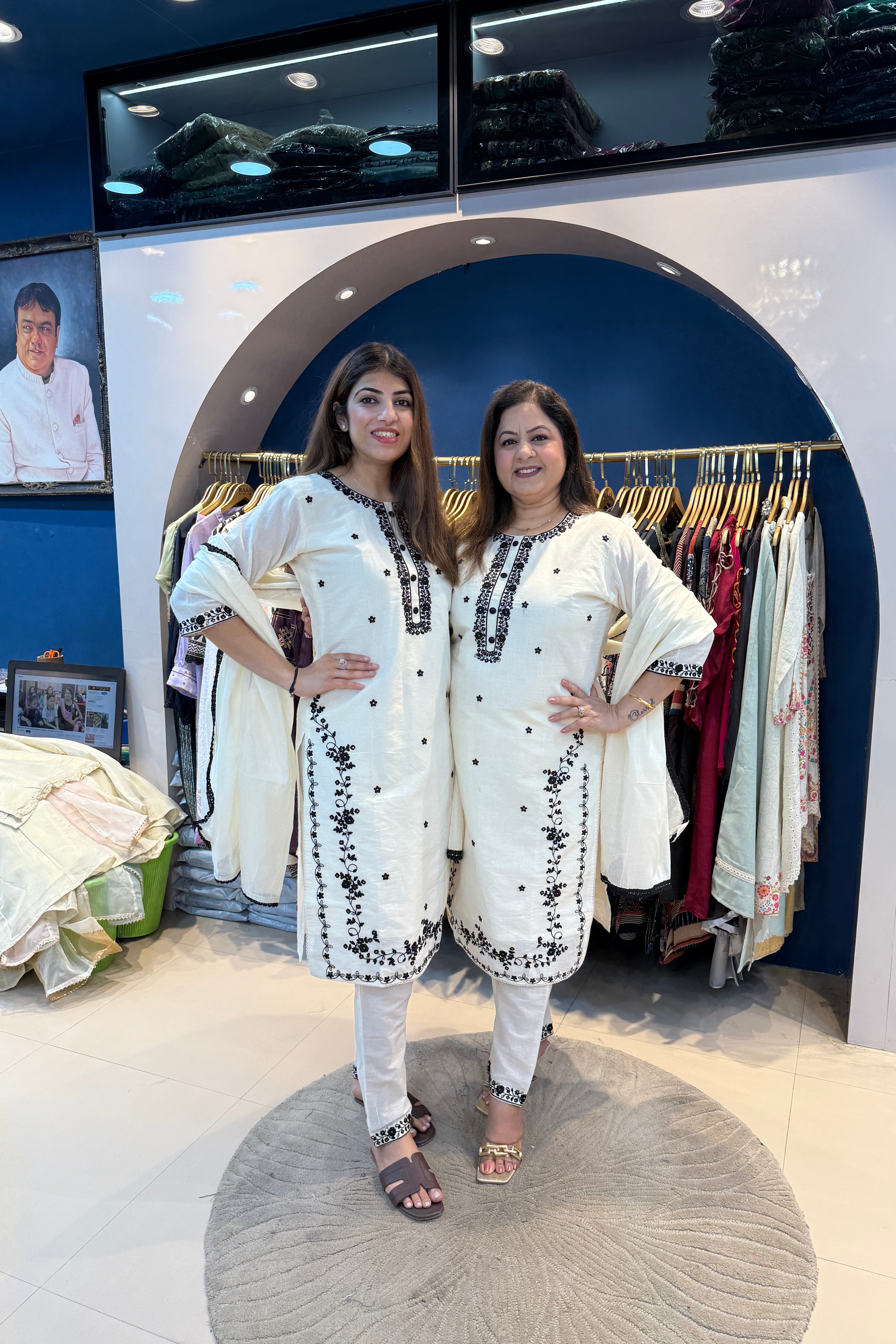 3pc Khadi Cotton Pakistani Suit With Kora Dupatta