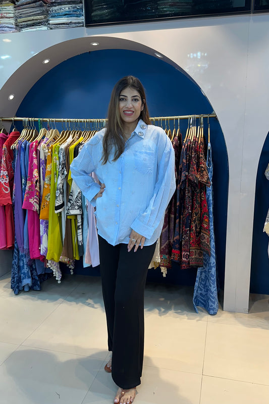 Imported Fabric Embroidered Shirt(Only Shirt)