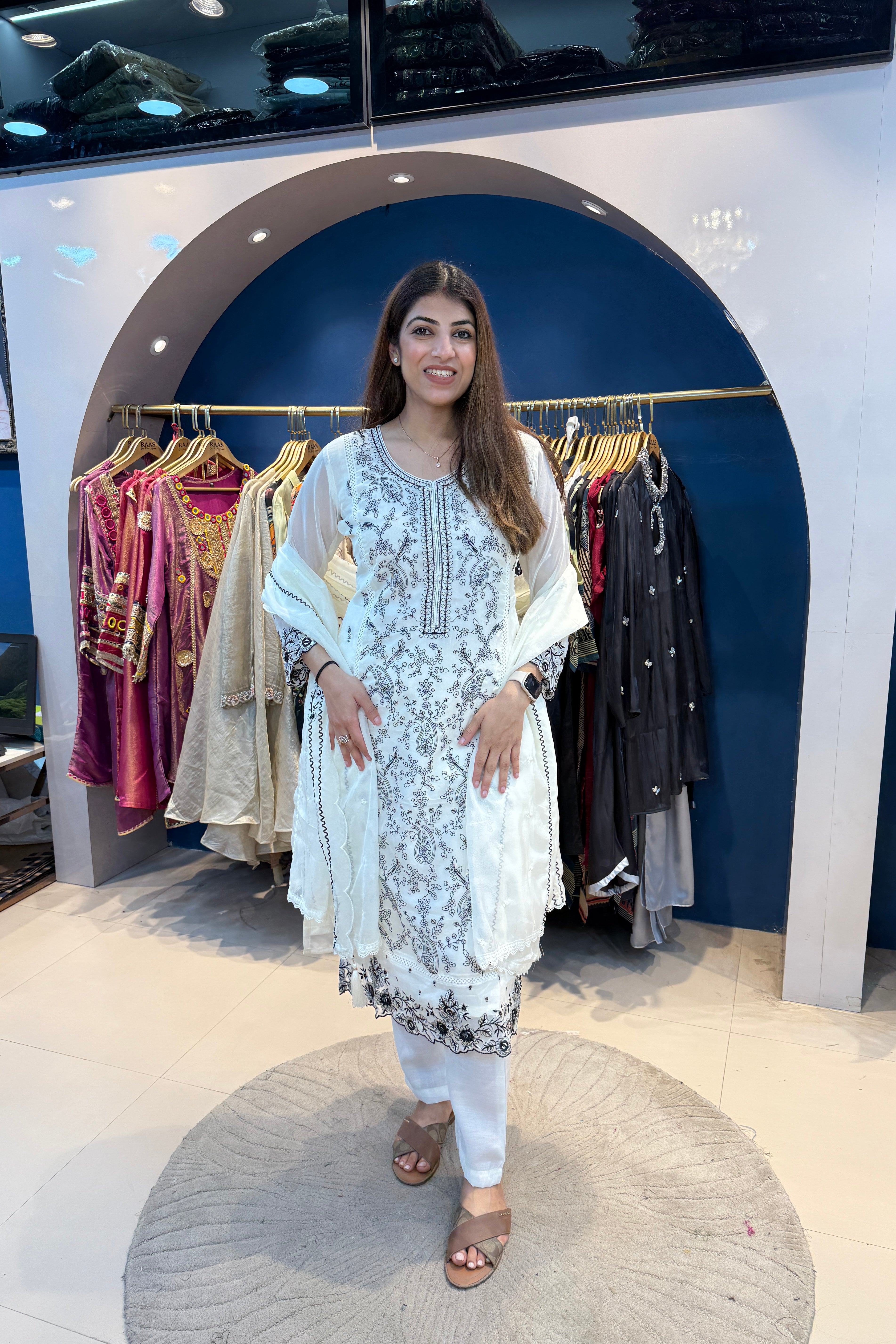 3pc Organza Pakistani Suit With Organza Dupatta
