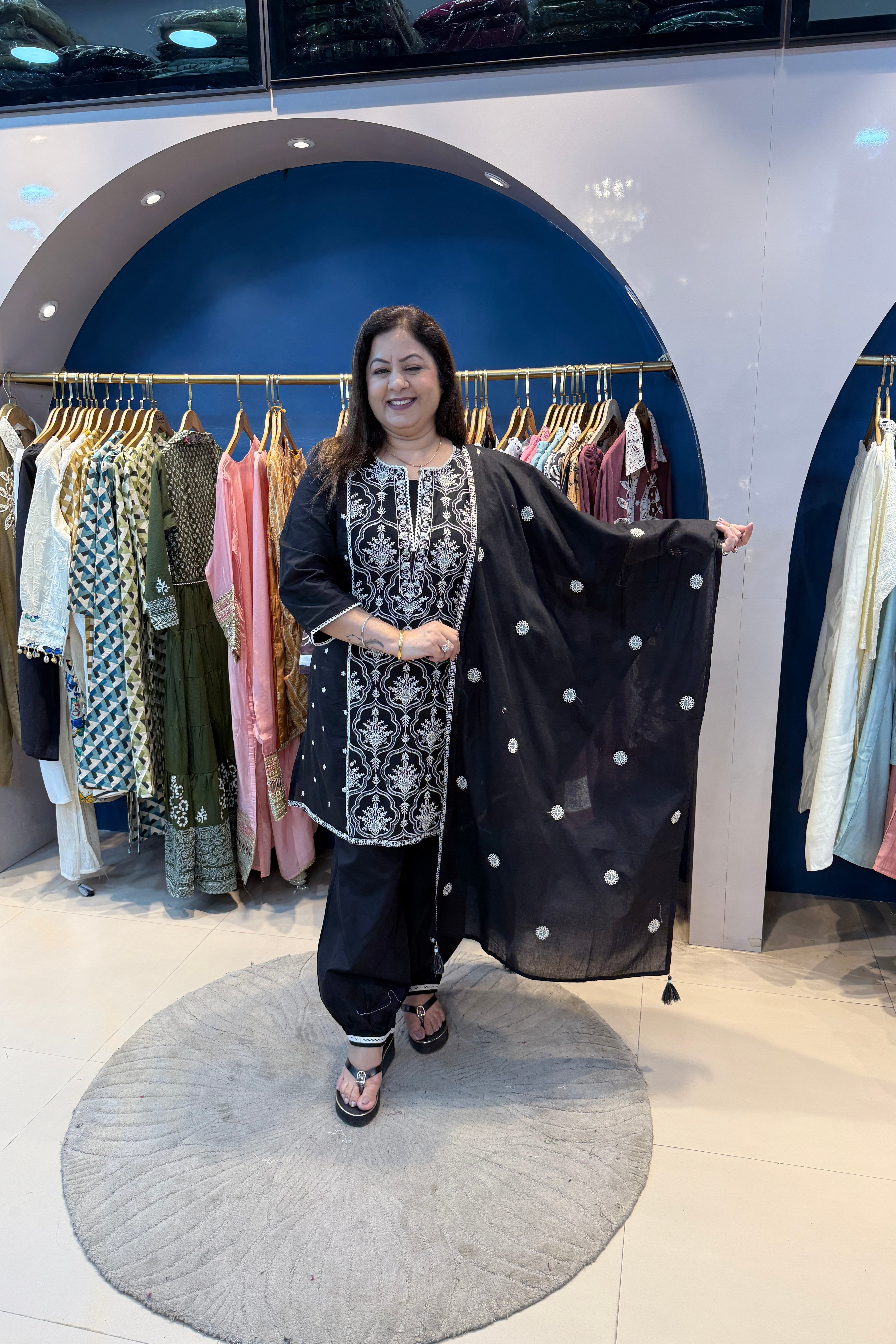 3pc Cotton Pakistani Suit Paired With Afghani Pants