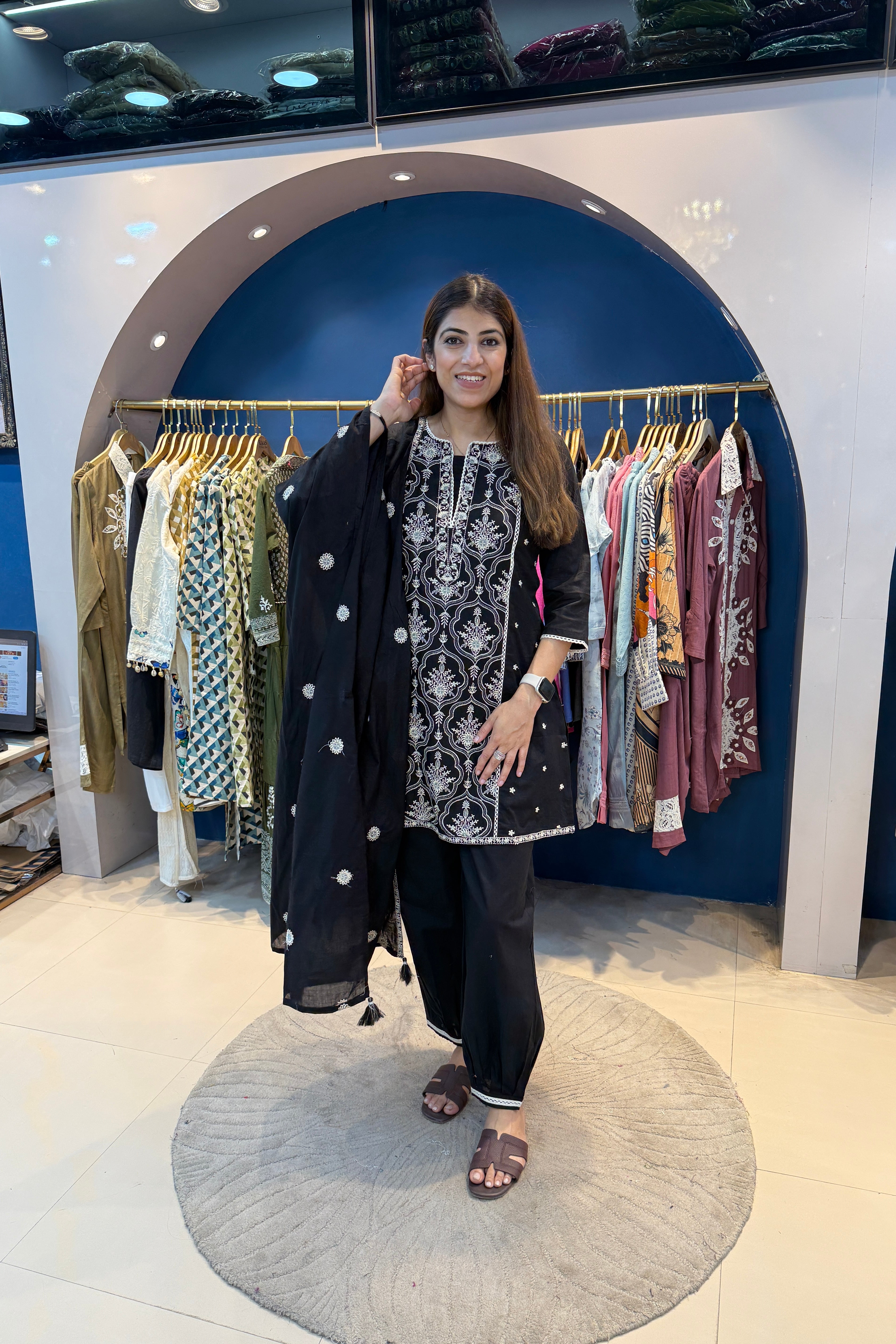 3pc Cotton Pakistani Suit Paired With Afghani Pants
