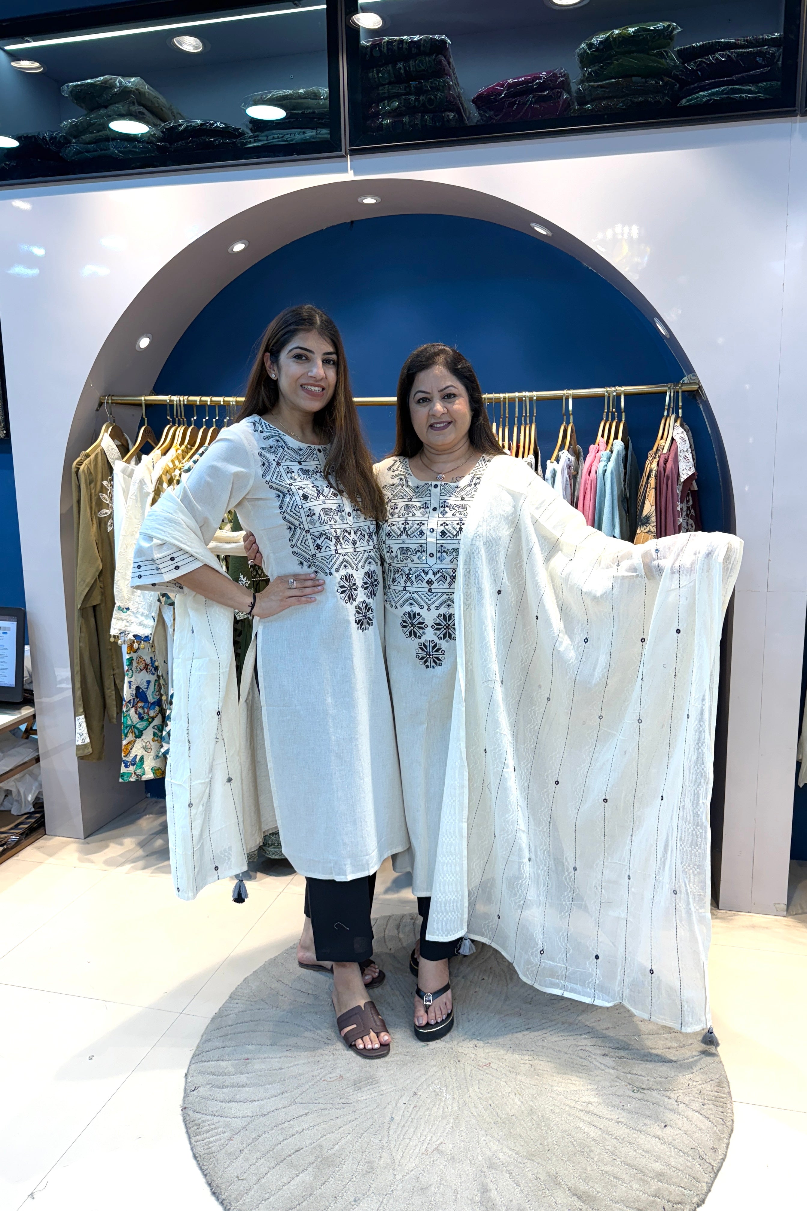 3pc Khadi Cotton Embroidered Suit With Dupatta