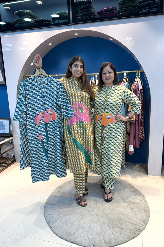2pc Cotton Check Print Co-ord Set