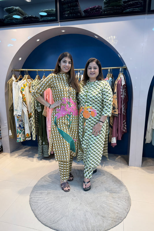 2pc Cotton Check Print Co-ord Set