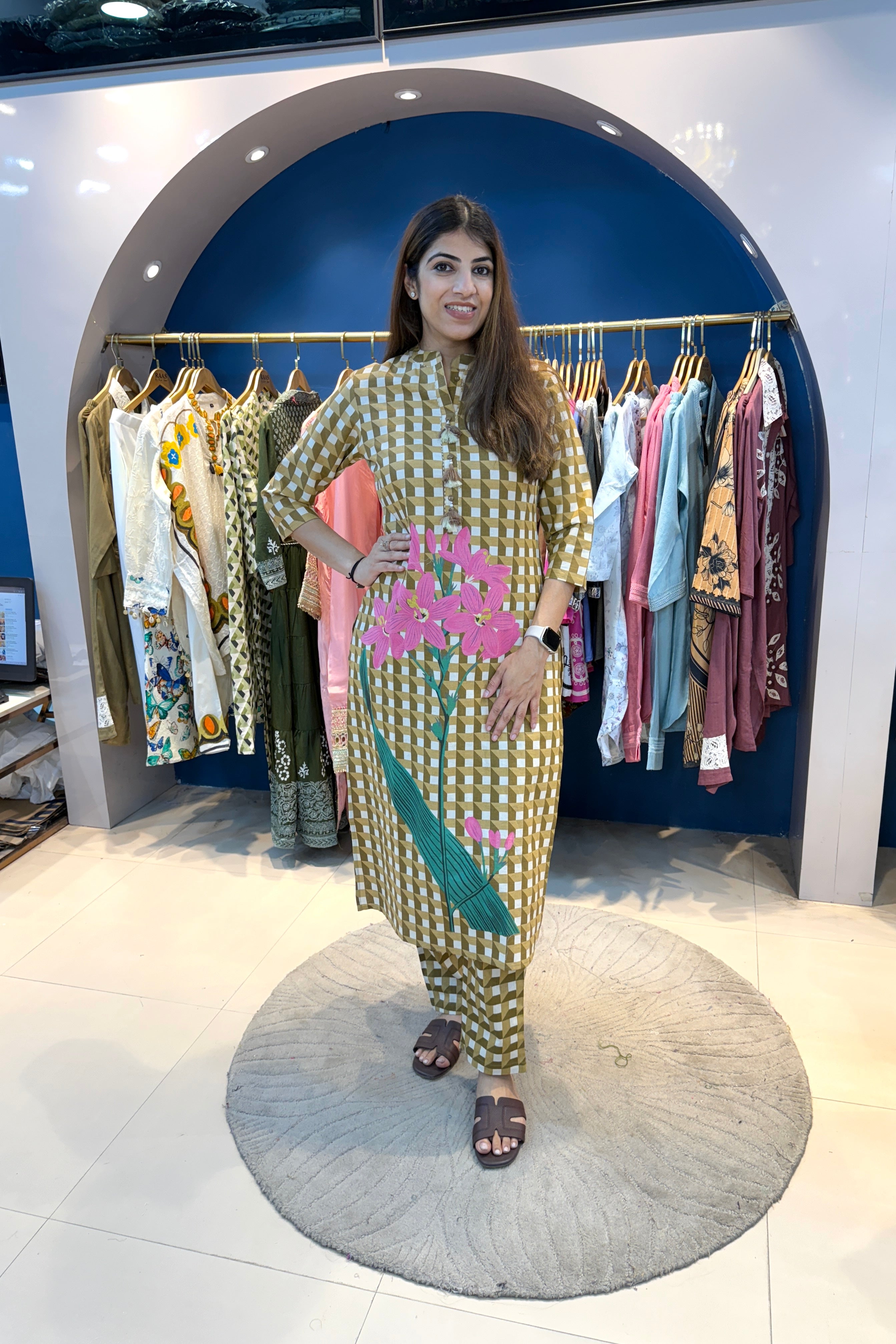 2pc Cotton Check Print Co-ord Set