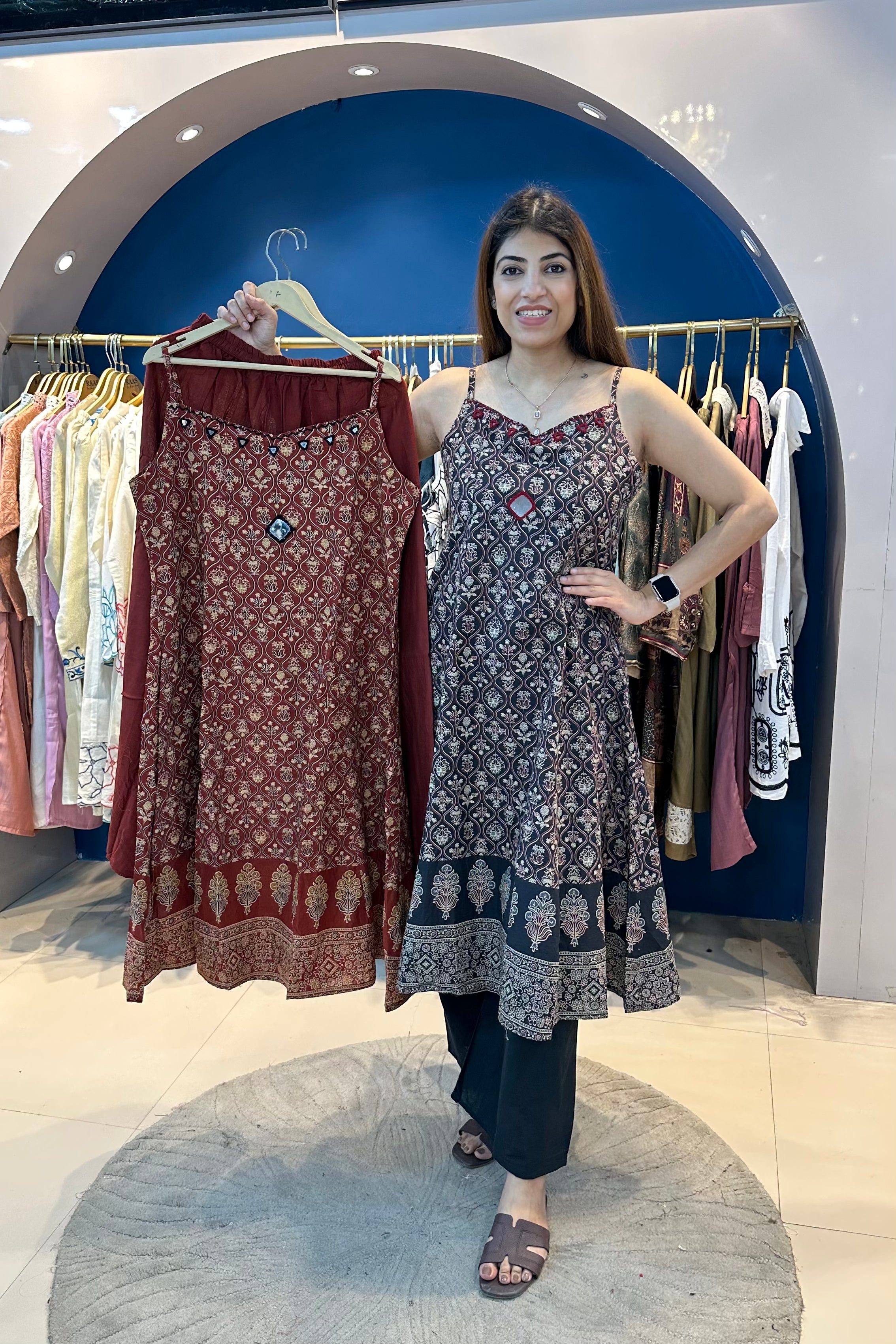2pc Cotton Sleeveless A-line Co-ord Set – Raas by Riya