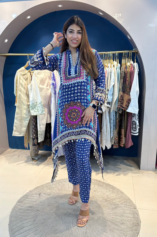 2pc Crepe C-Cut Partywear Co-ord Set