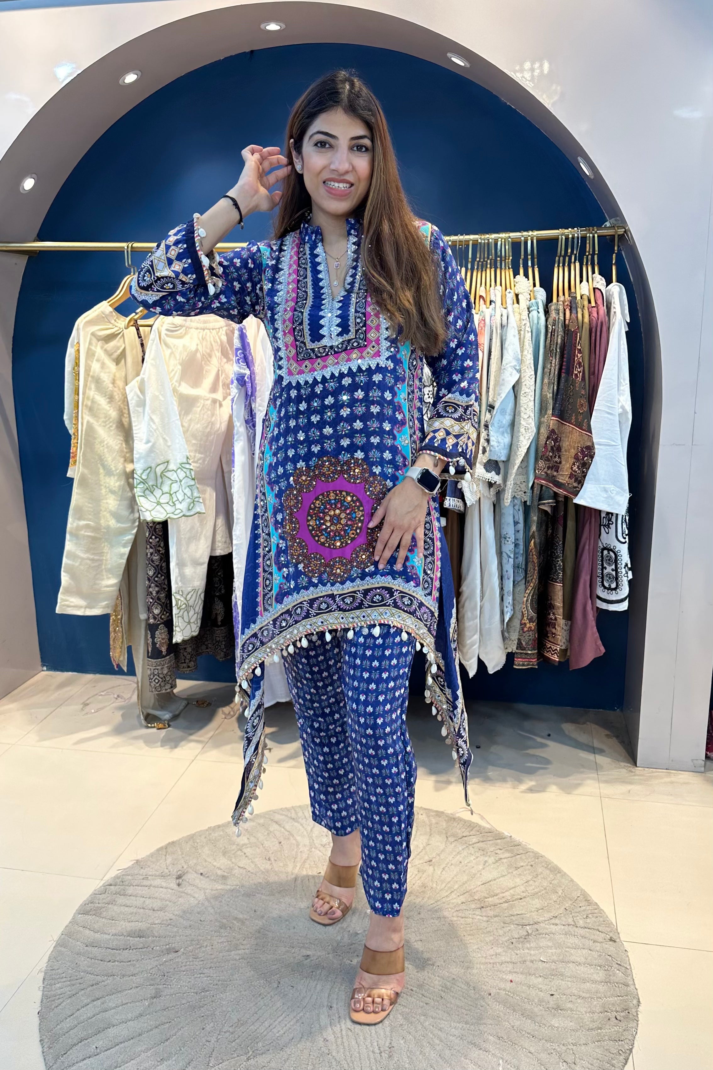 2pc Crepe C-Cut Partywear Co-ord Set