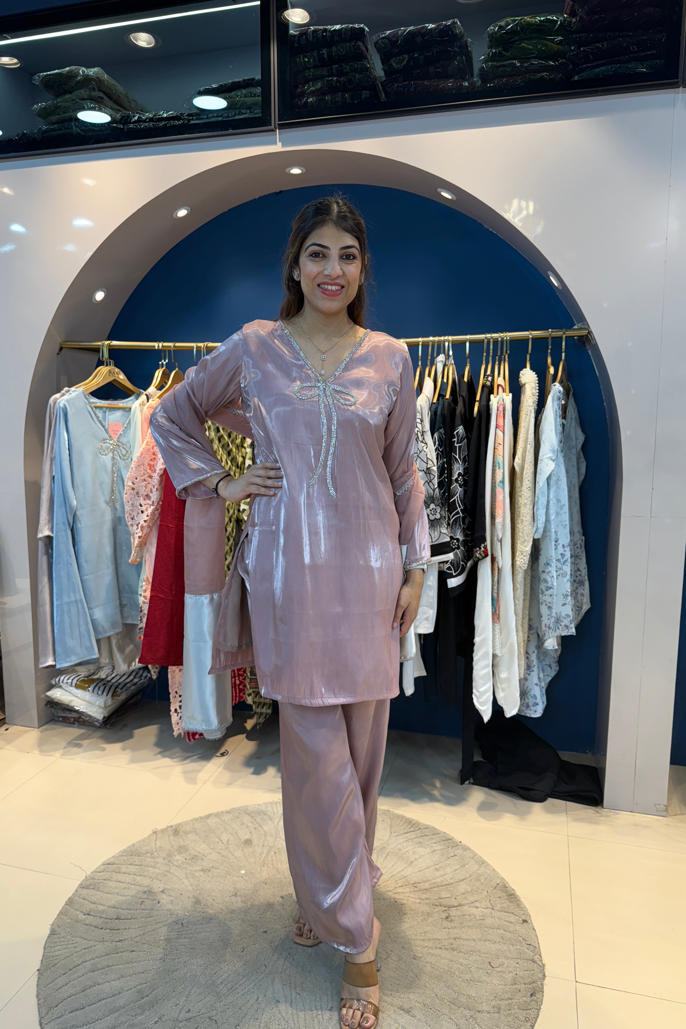 3pc Jimmy-Choo Partywear Suit With Organza Dupatta