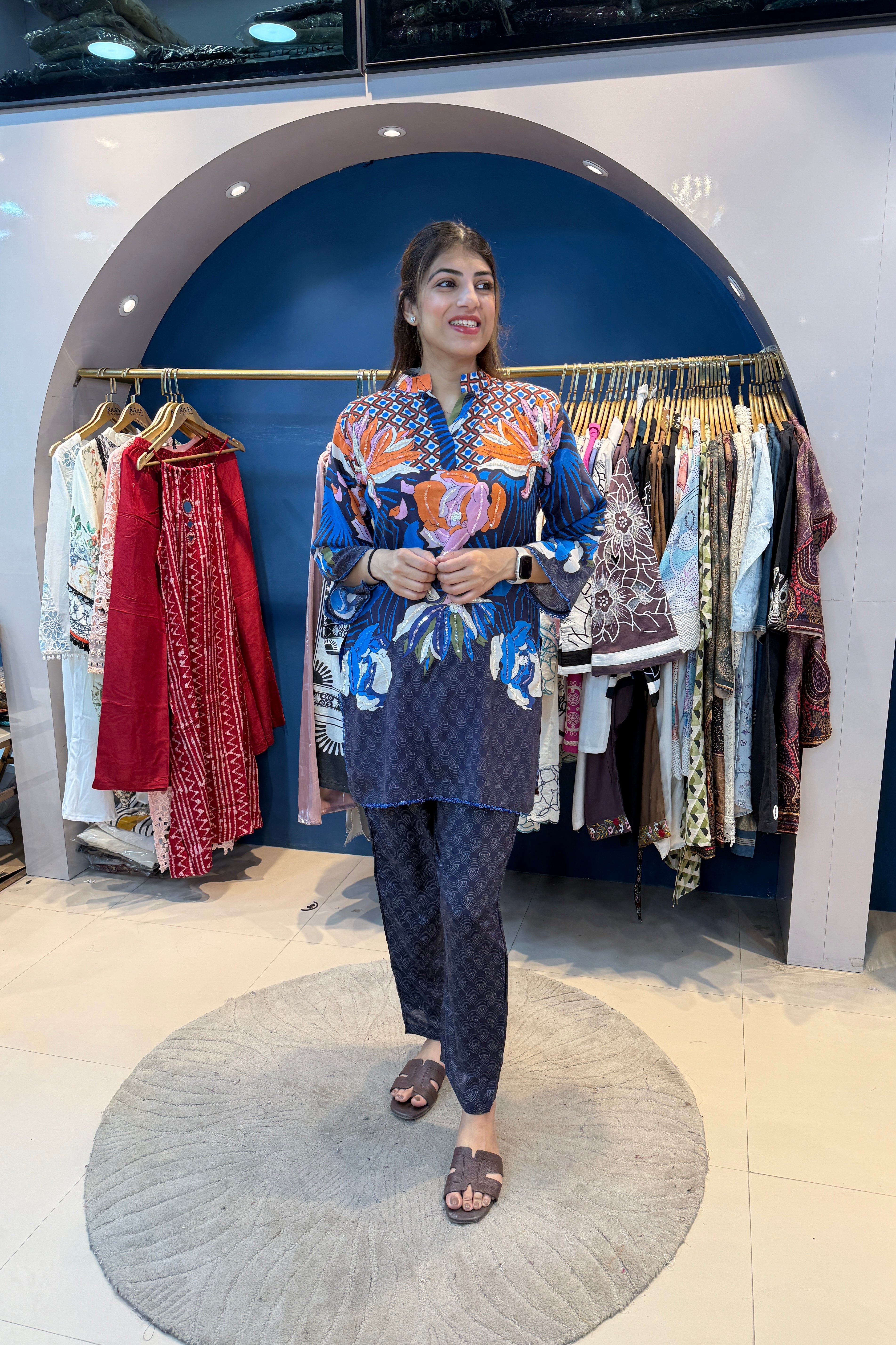 2pc Cotton-Muslin Partywear Printed Co-ord Set