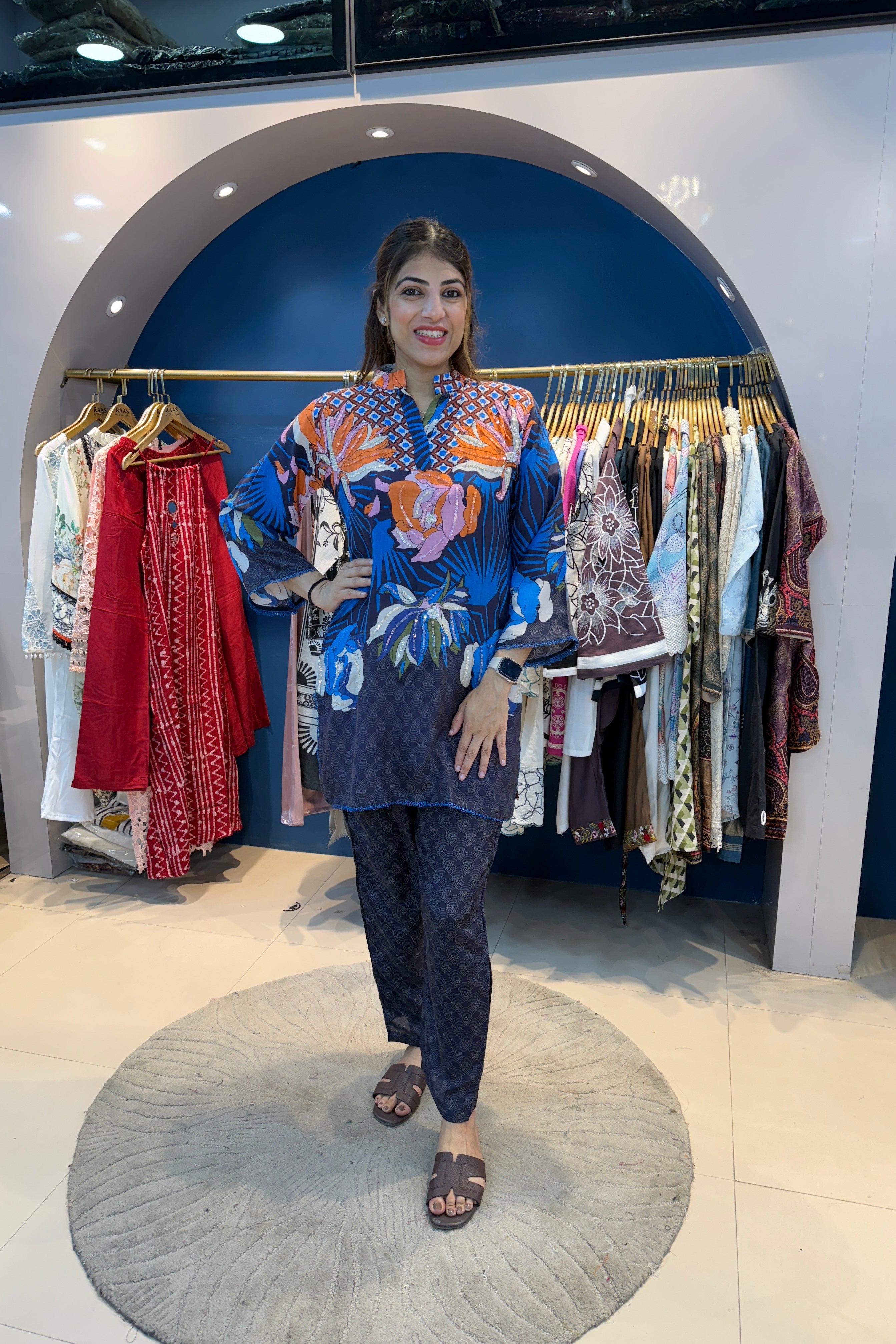 2pc Cotton-Muslin Partywear Printed Co-ord Set
