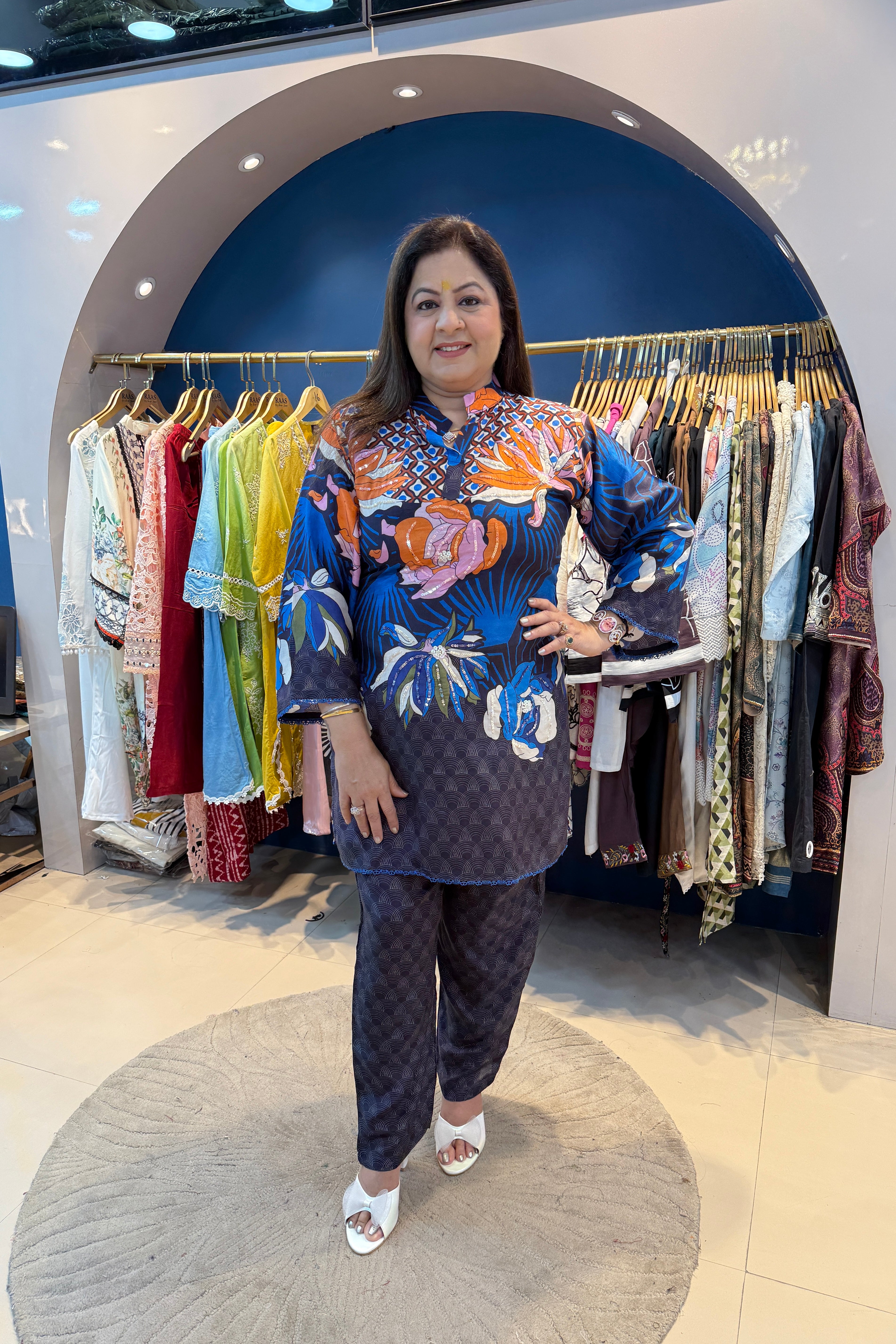 2pc Cotton-Muslin Partywear Printed Co-ord Set
