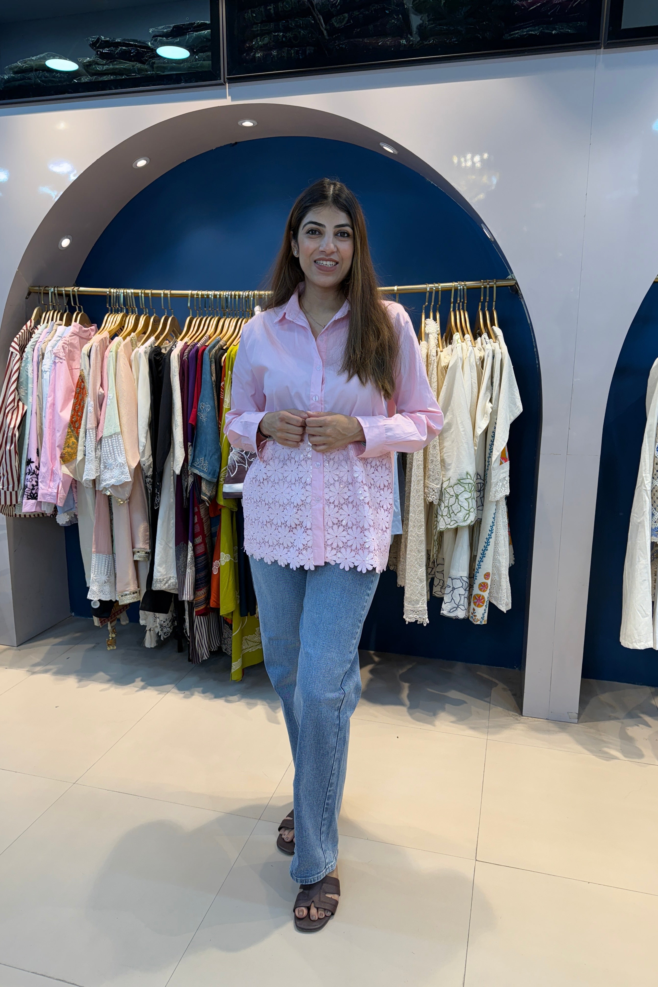 Crochet Collar Shirt(Only Shirt)