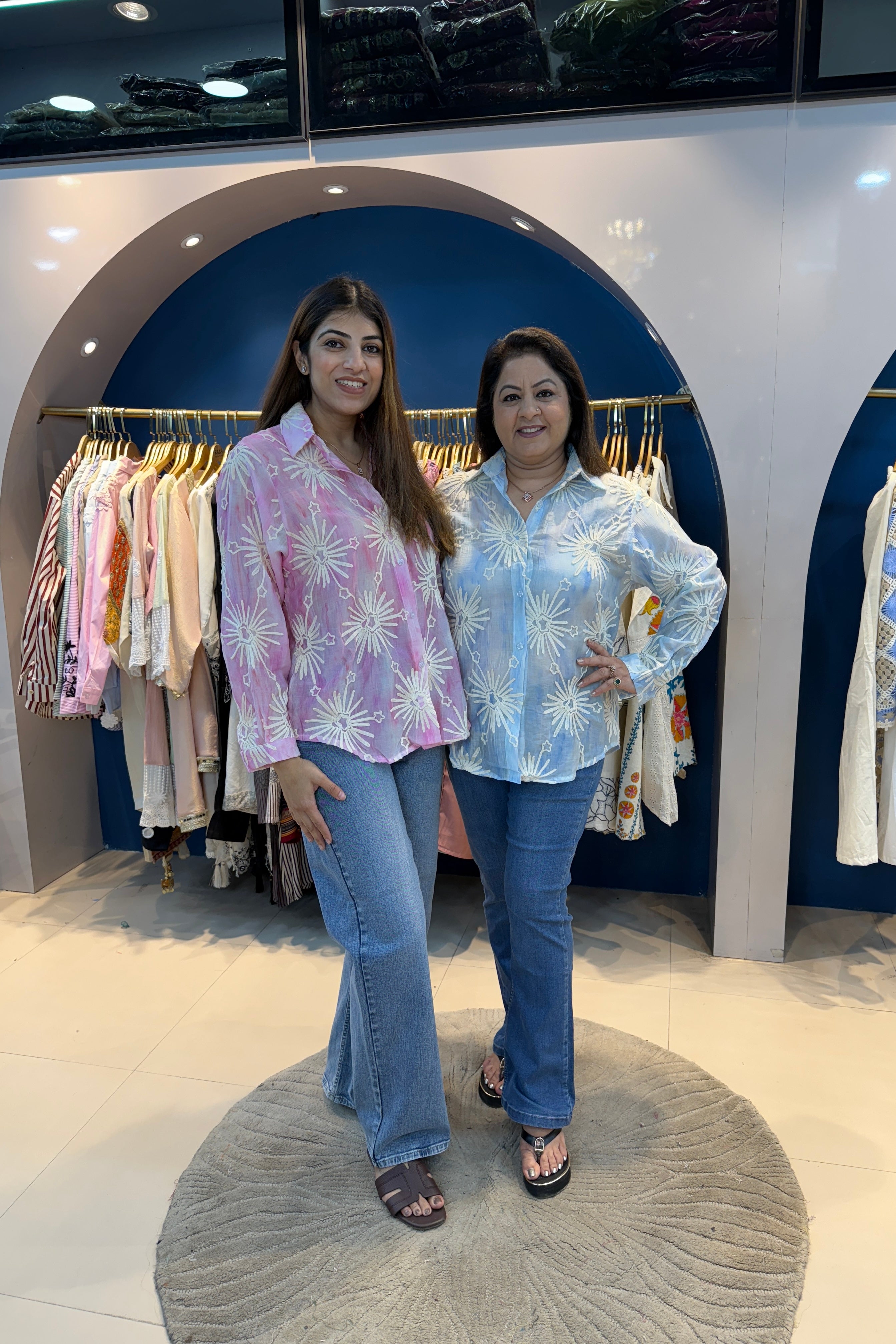 Tie-Dye Embroidered Collar Shirt (Only Shirt)