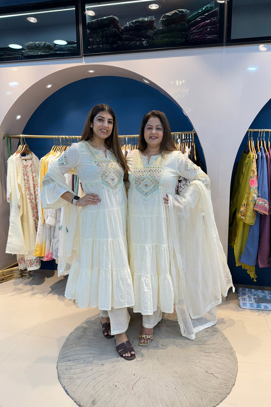 3pc Cotton Short Anarkali Suit