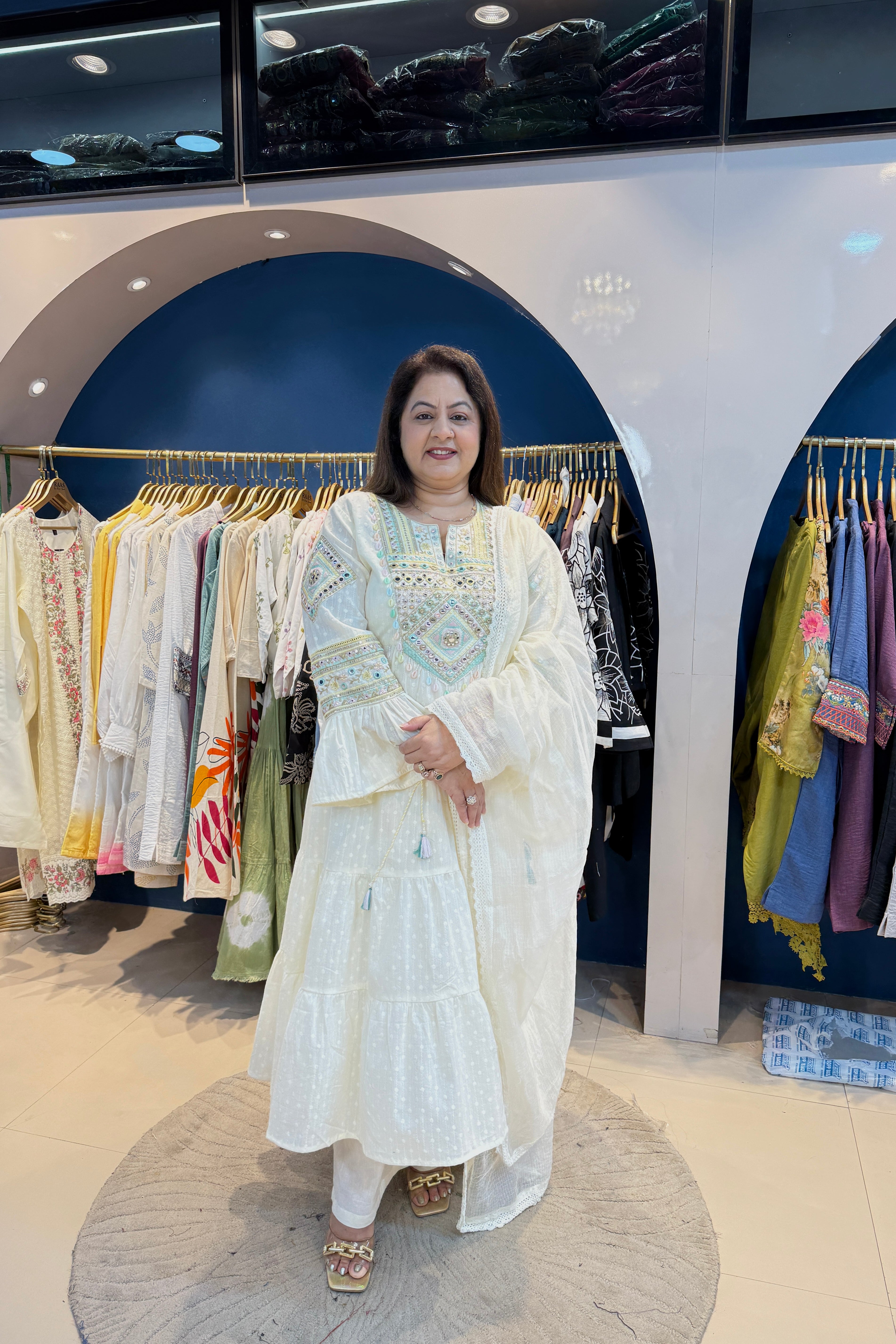 3pc Cotton Short Anarkali Suit