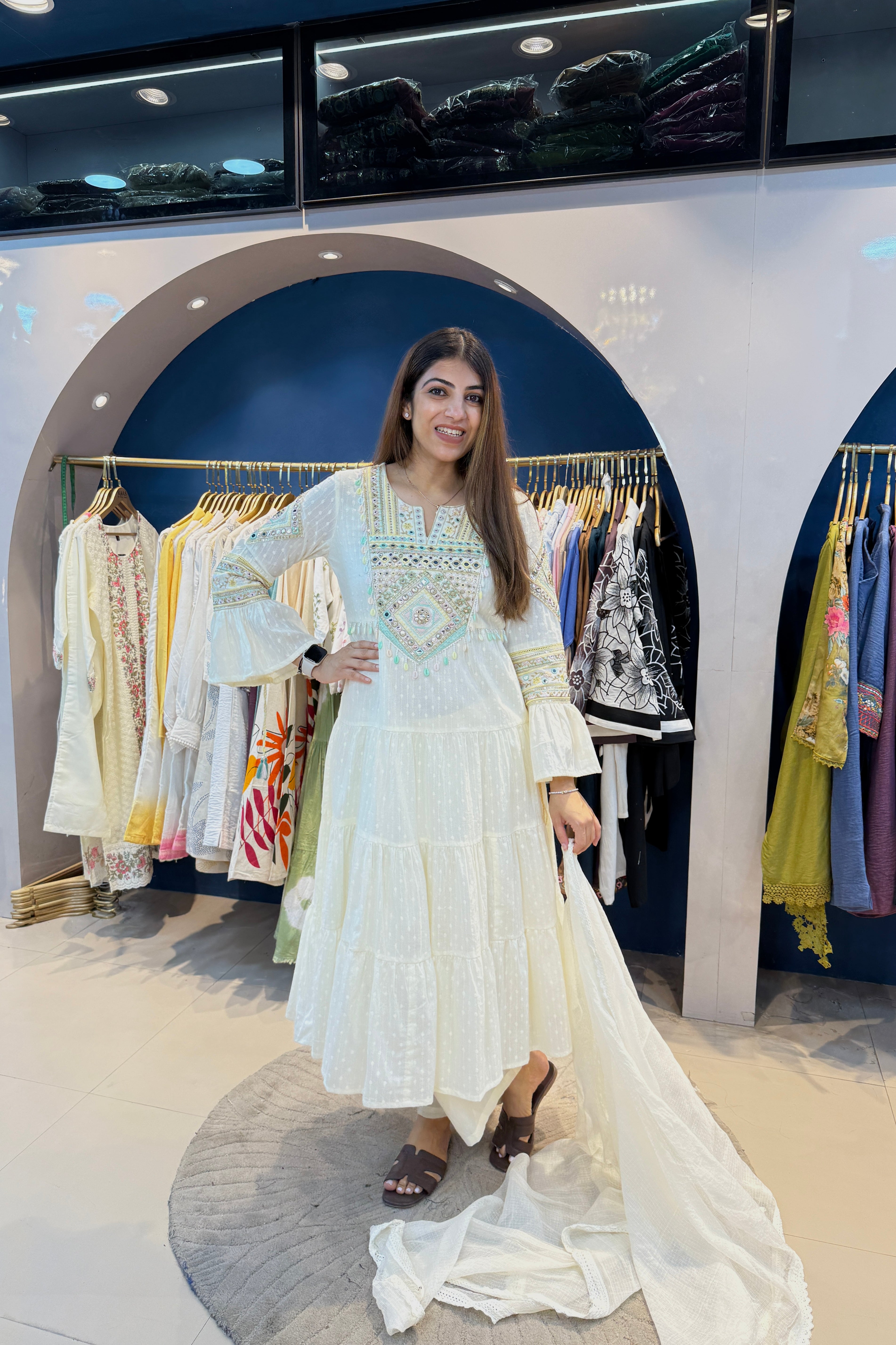 3pc Cotton Short Anarkali Suit