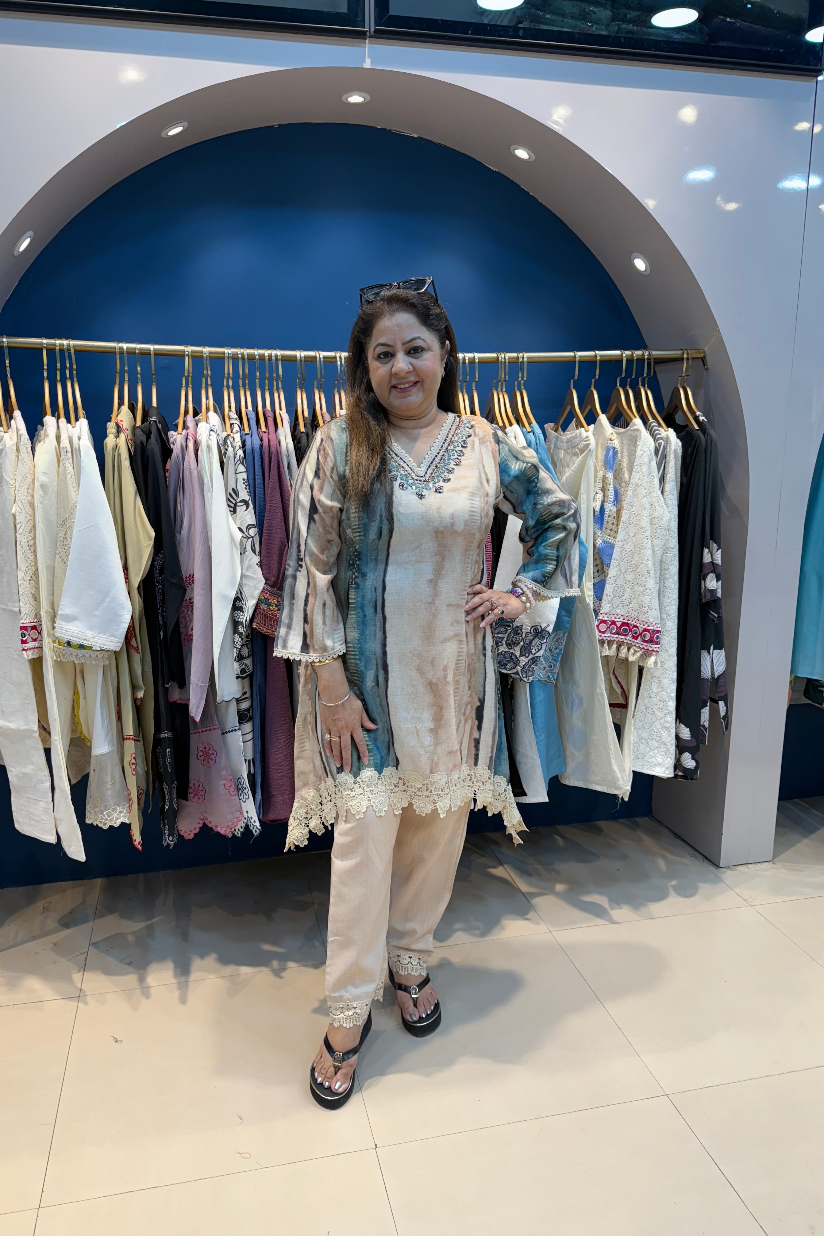 2pc Khadi-Cotton C-Cut Co-ord Set