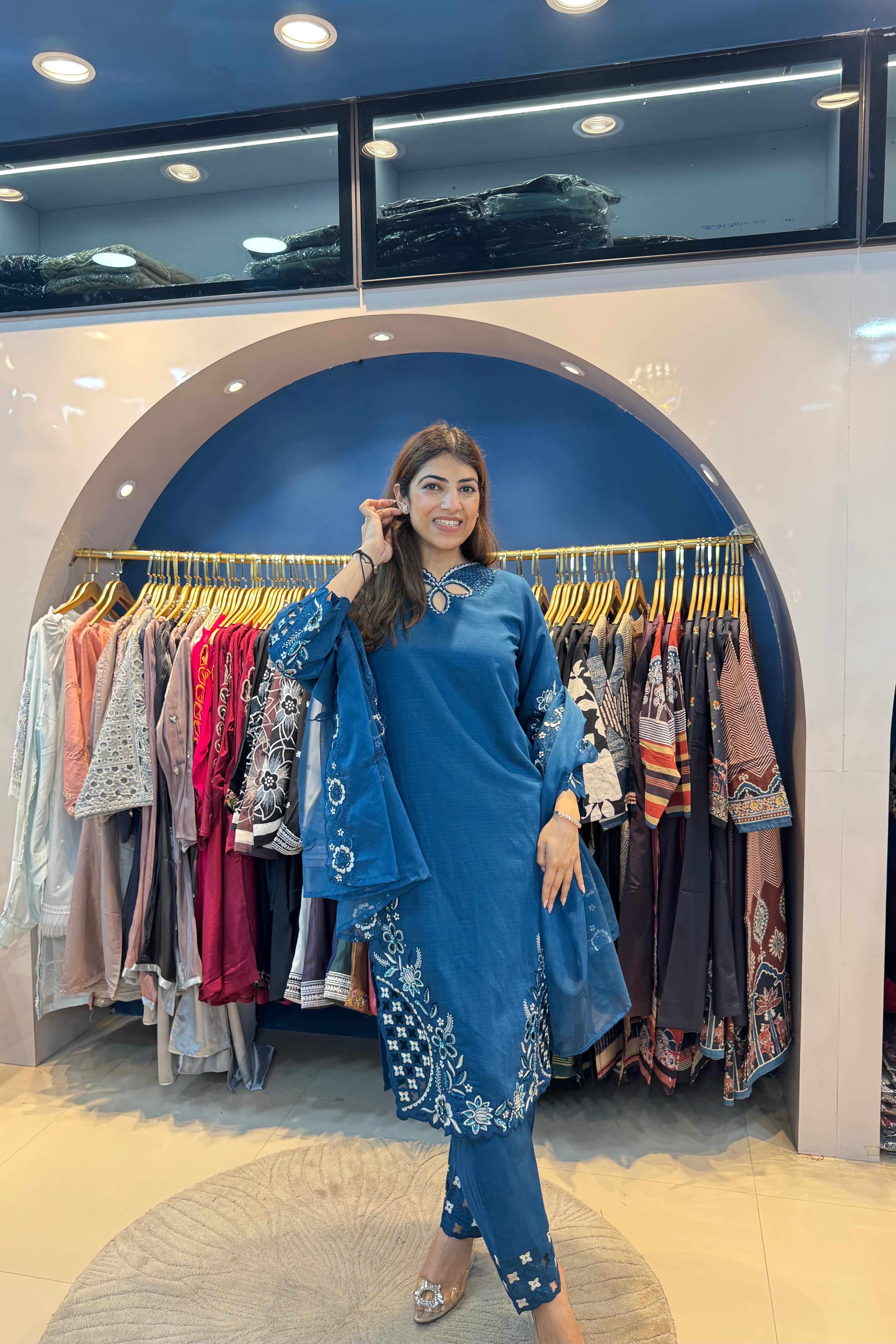 3pc Pakistani Suit With Organza Dupatta
