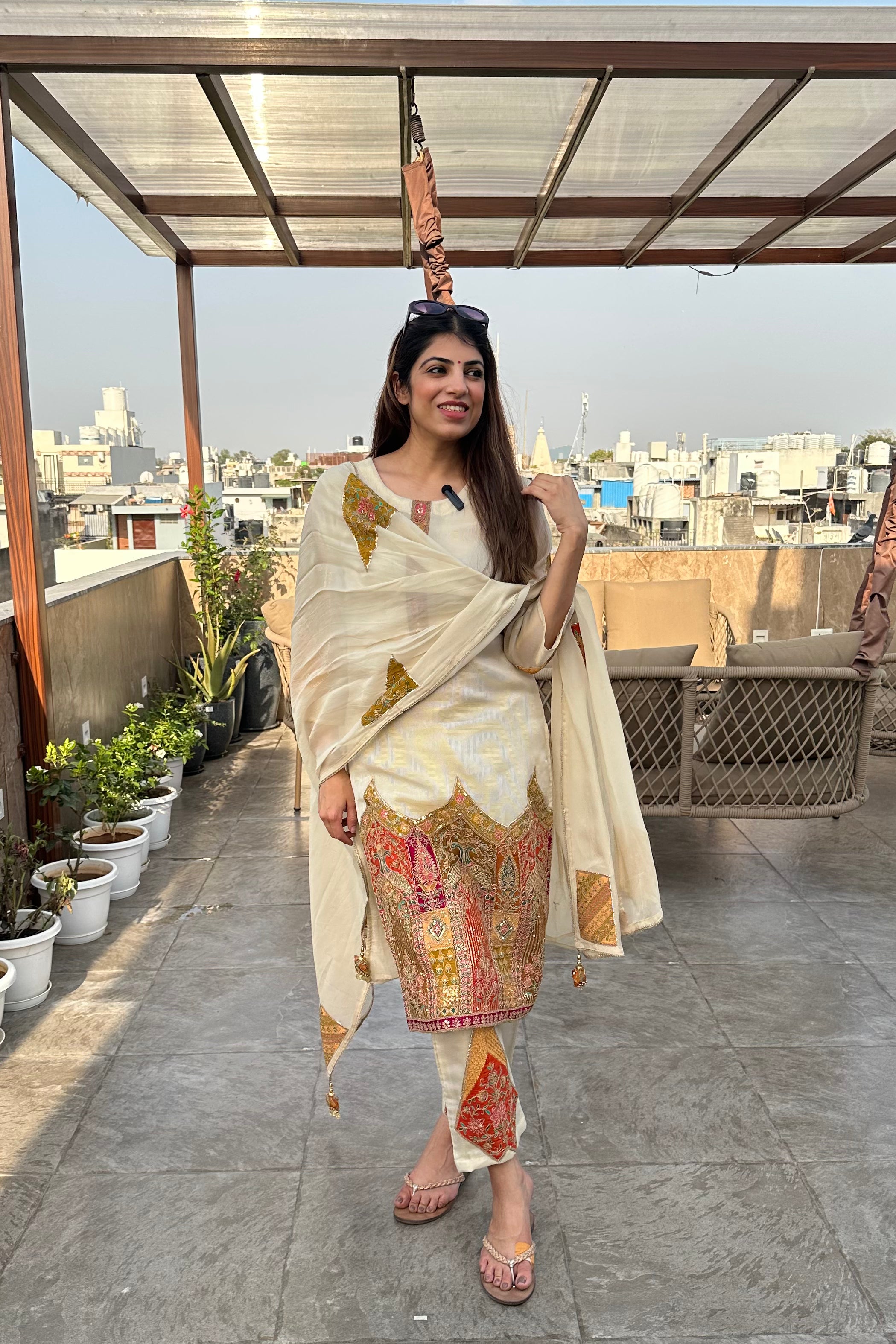3pc Banarasi Silk Partywear Suit With Organza Dupatta