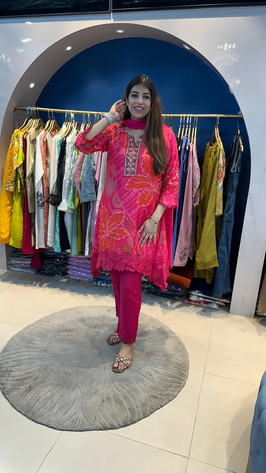 Crepe 3 pc partywear set