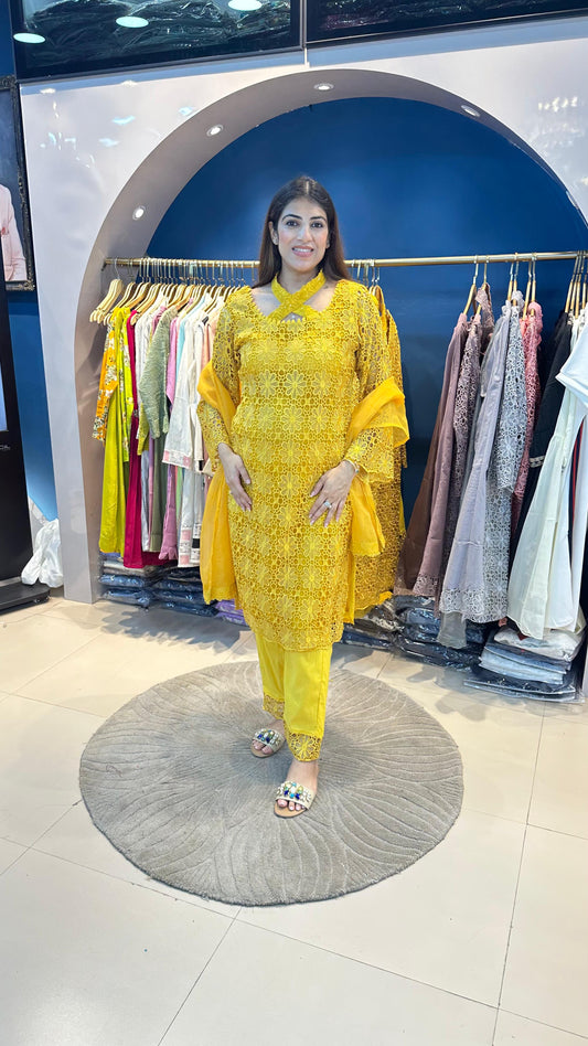 Organza Schiffli 3 pc suit