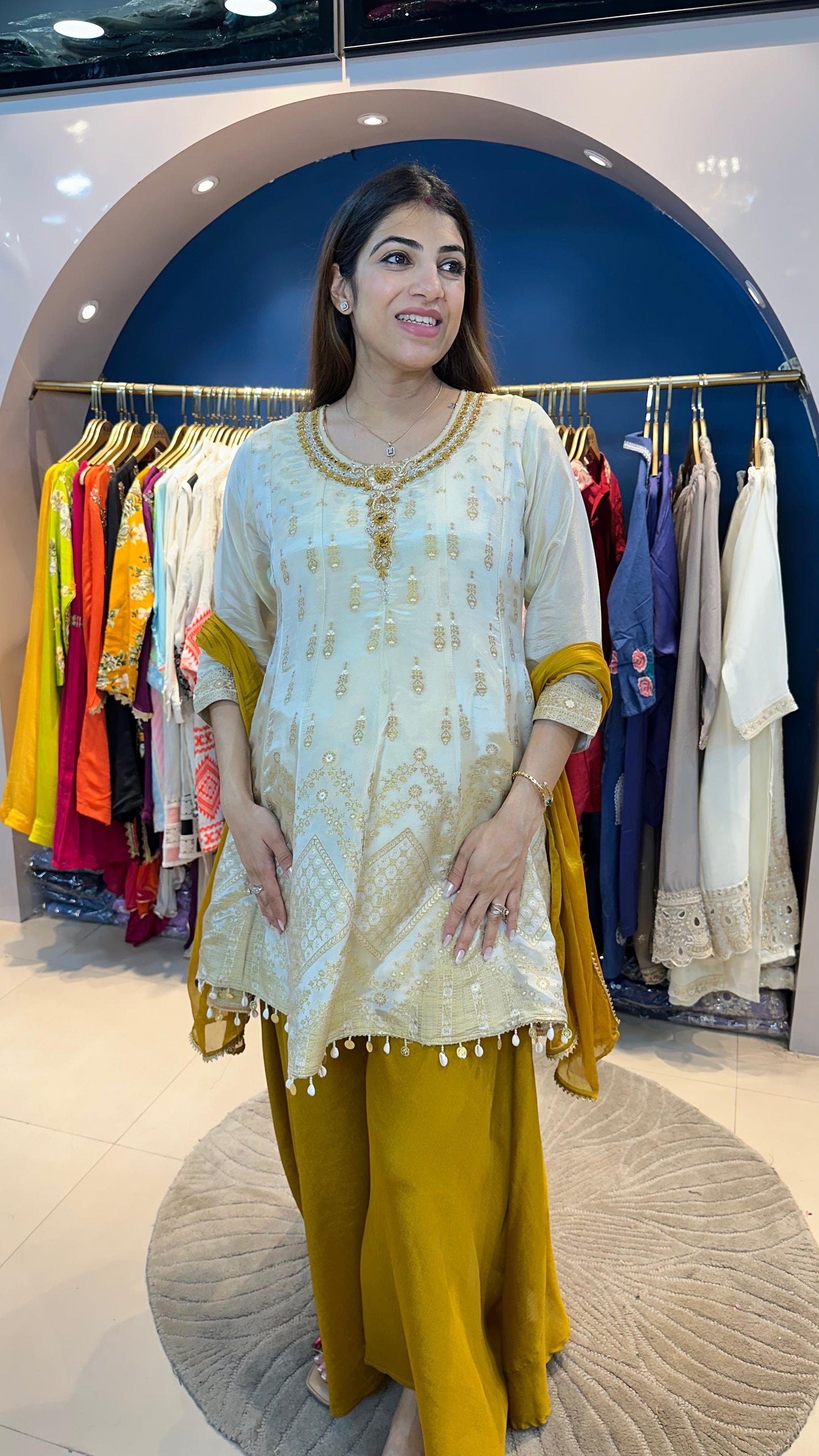 Banarsi Silk 3 pc Kali Sharara Suit
