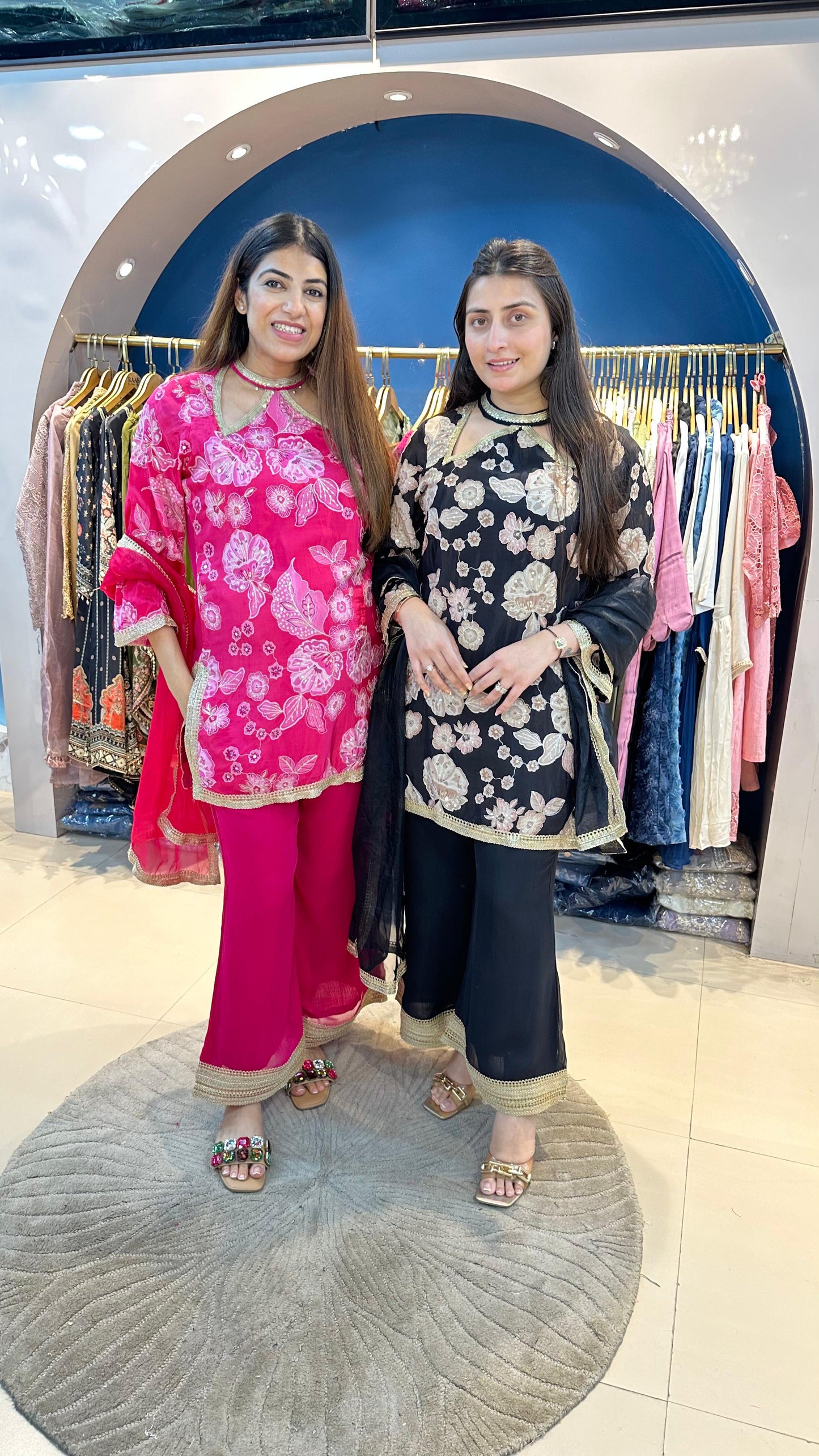 Digital Crepe Sharara Set with Organza Dupatta