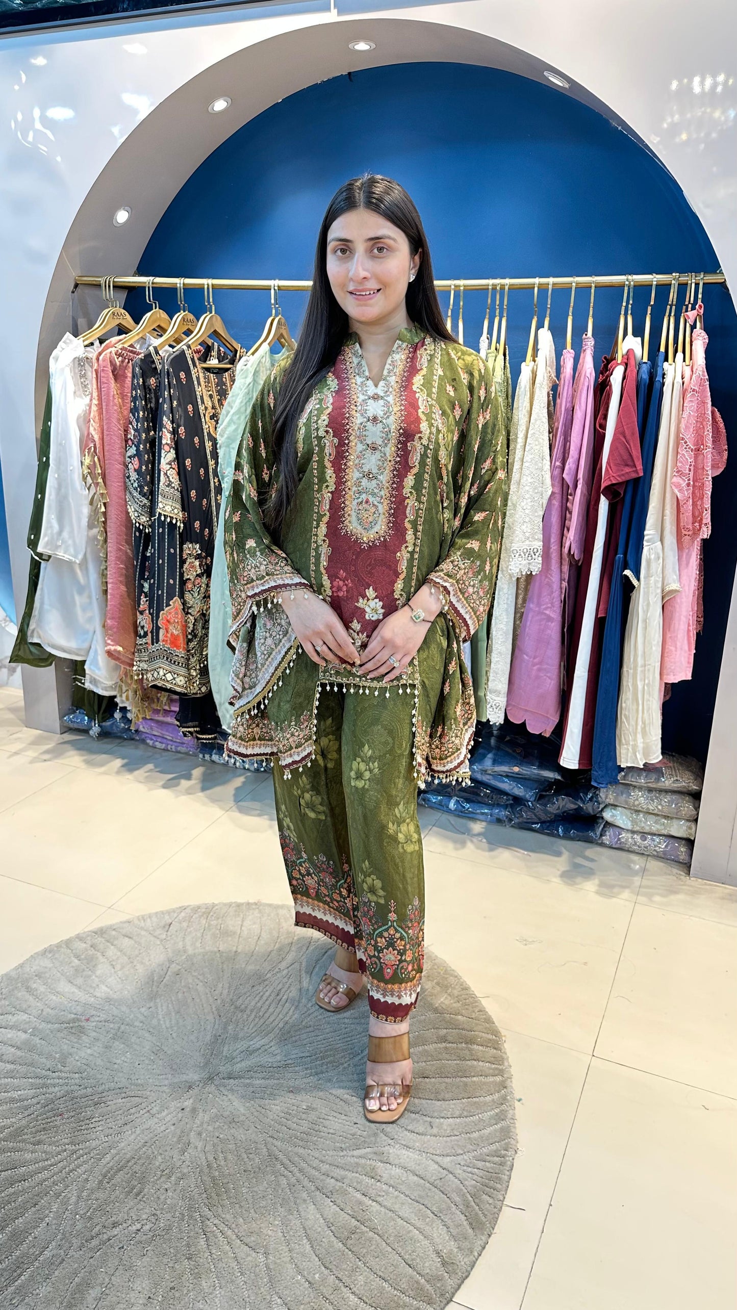 Digital Crepe Indo-Western Set