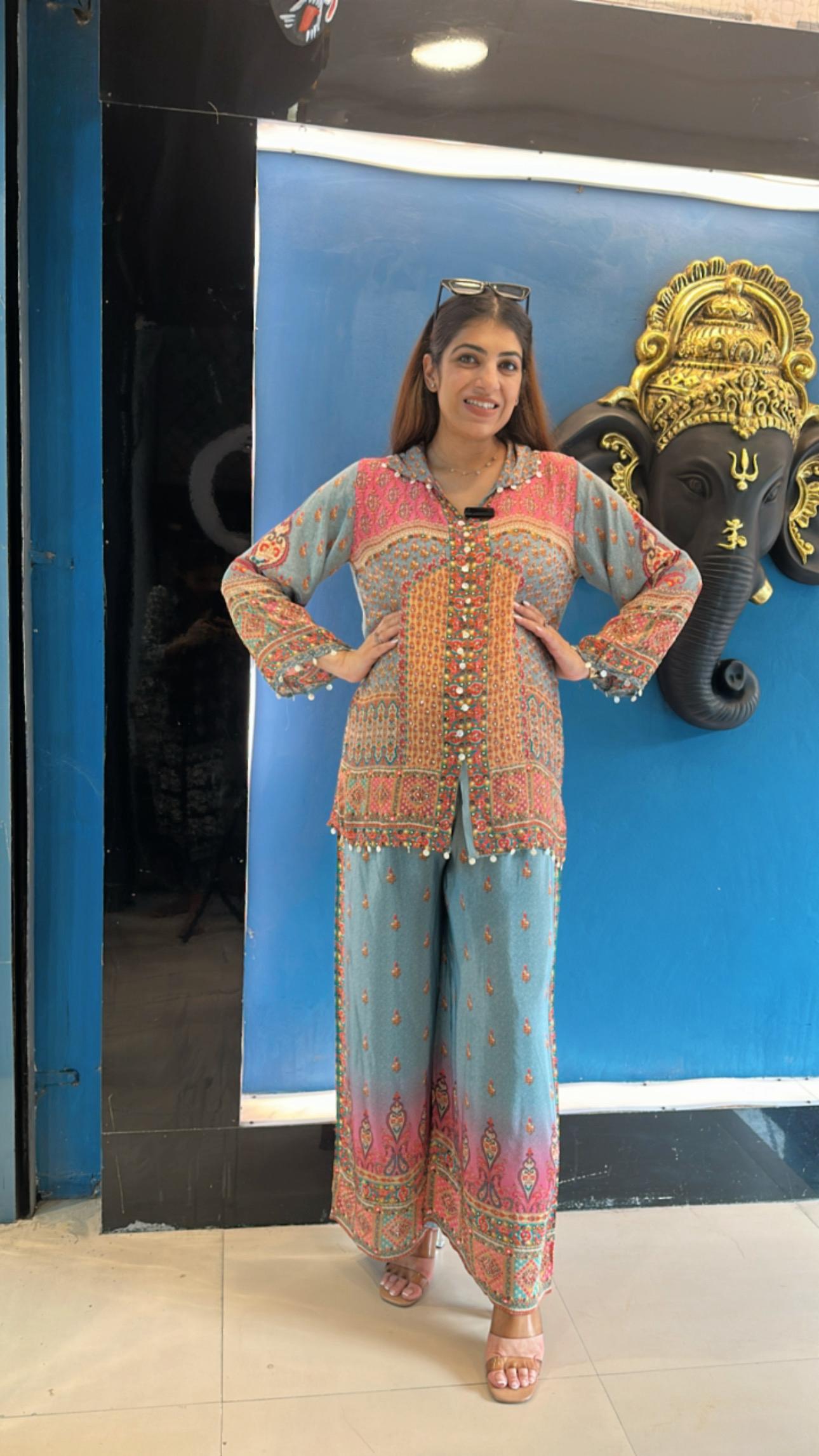 Digital crepe co-ord set