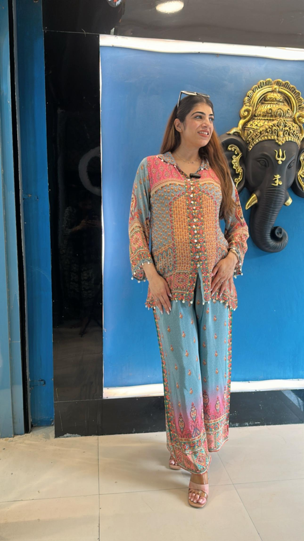 Digital crepe co-ord set