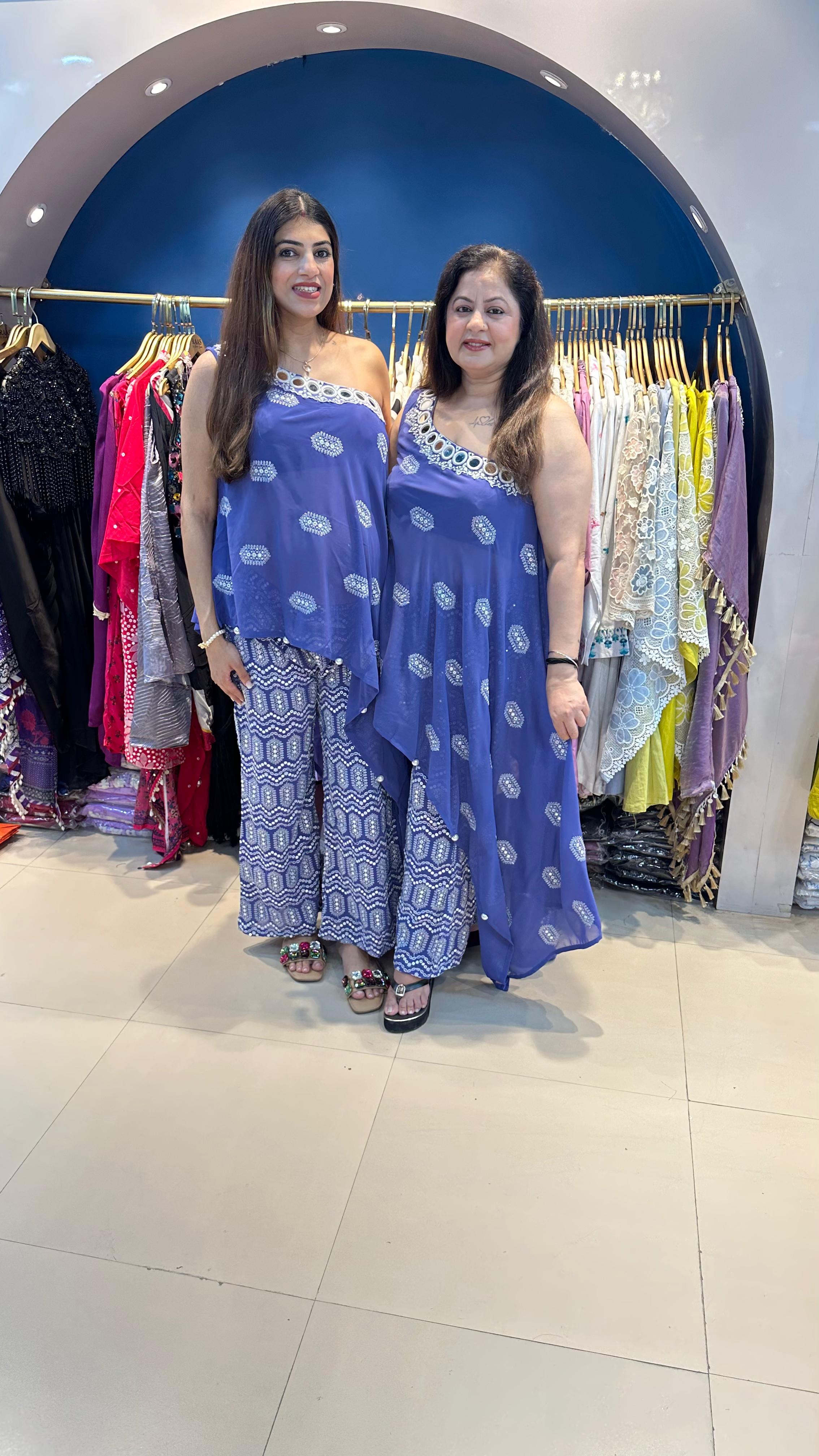 Indo-Western Set 2pc with Chicken Kari Pants with Sleeve Fabric – Raas ...