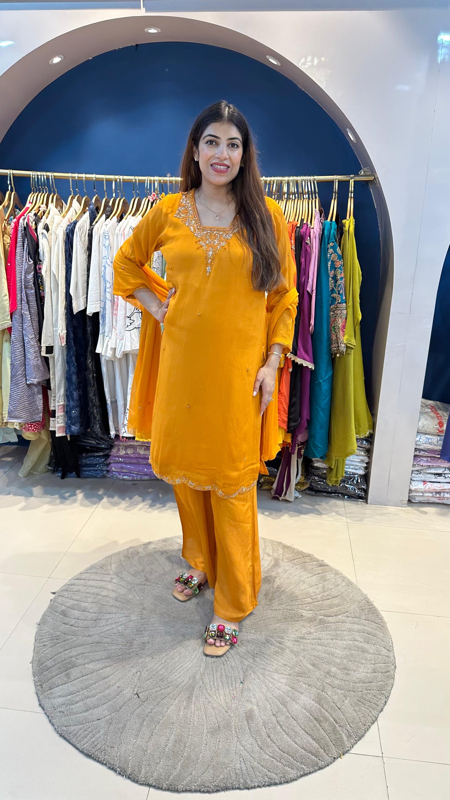 Chinon 3pc Party Wear Suit with Handwork