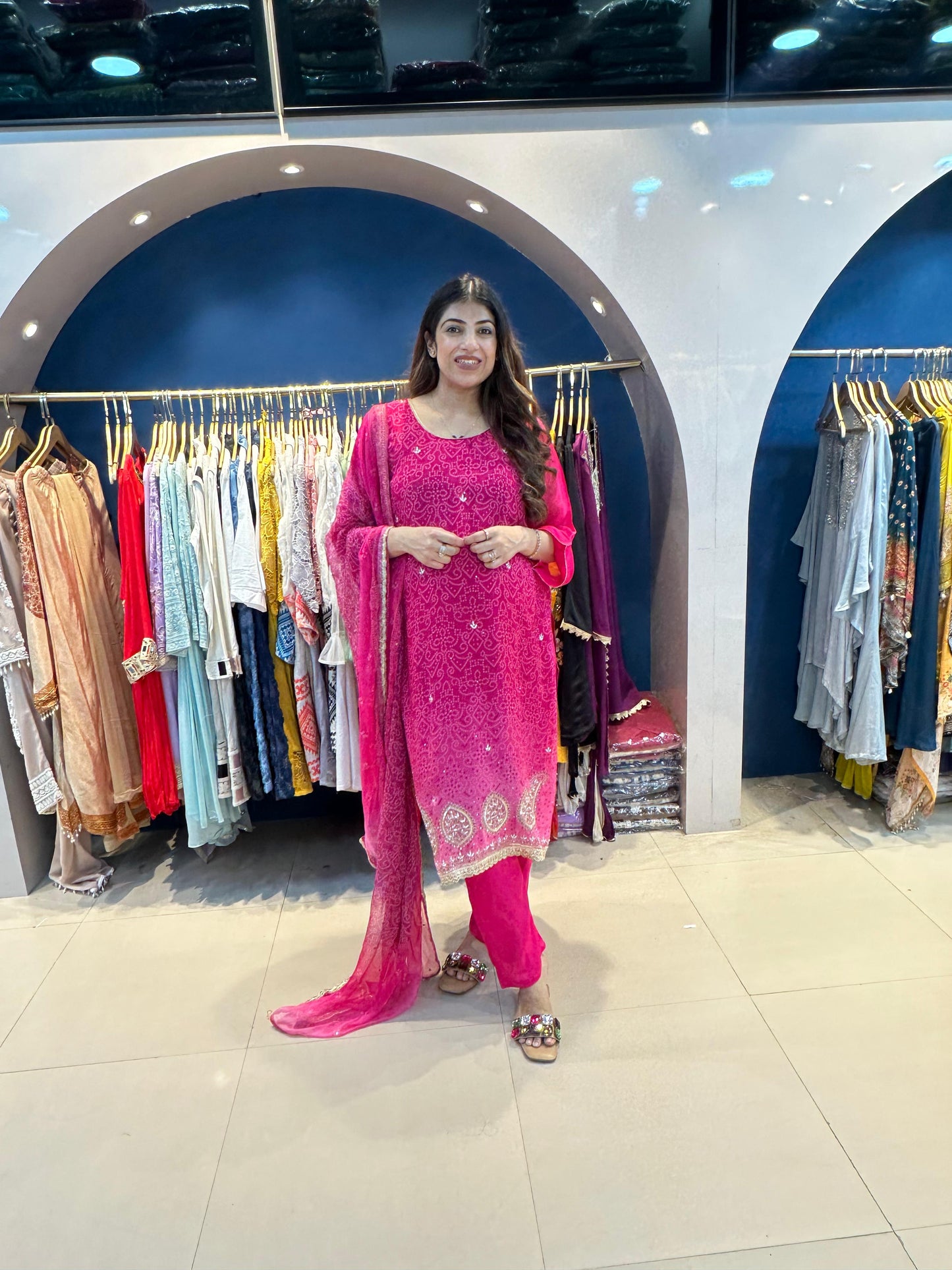 Bandhni Organza 3pc Suit