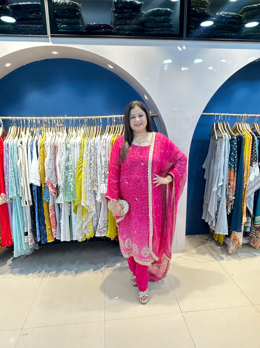 Bandhni Organza 3pc Suit