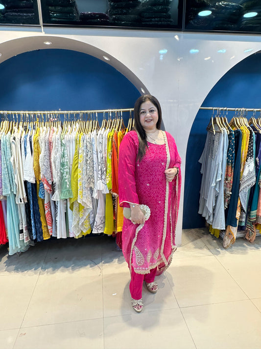 Bandhni Organza 3pc Suit