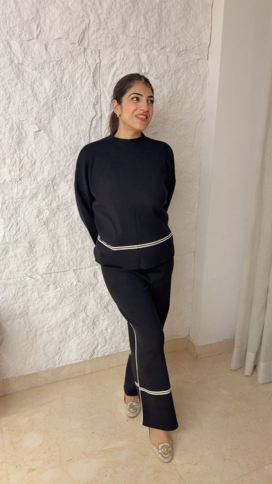 Free size stretchable woollen co-ord set