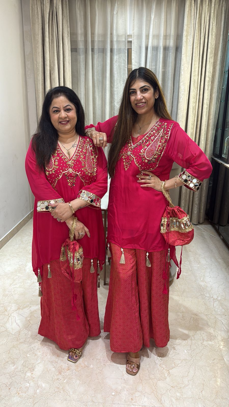 Indo-western set with handwork on shirt Paired with brocade palazoo and inner