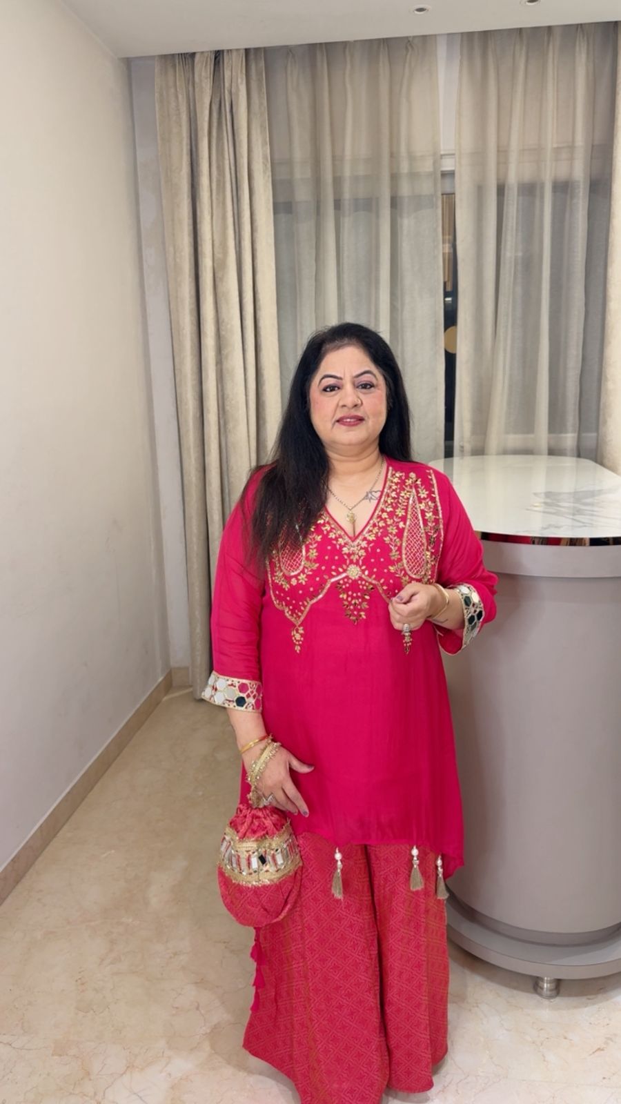 Indo-western set with handwork on shirt Paired with brocade palazoo and inner