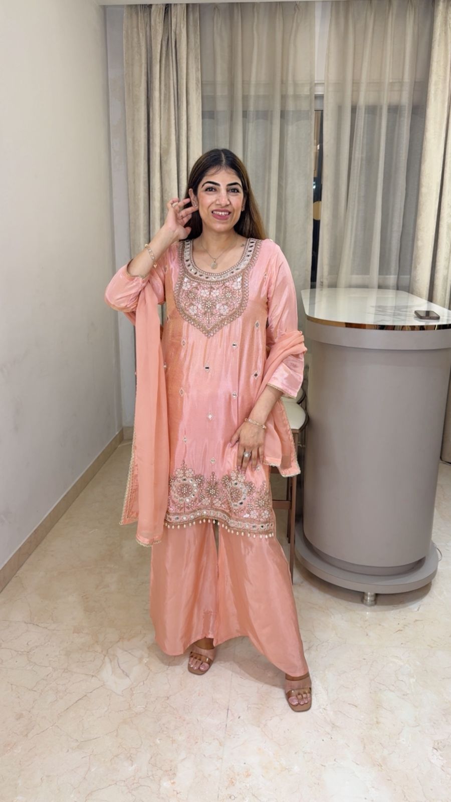 Shimmer tissue 3 lc suit with handwork