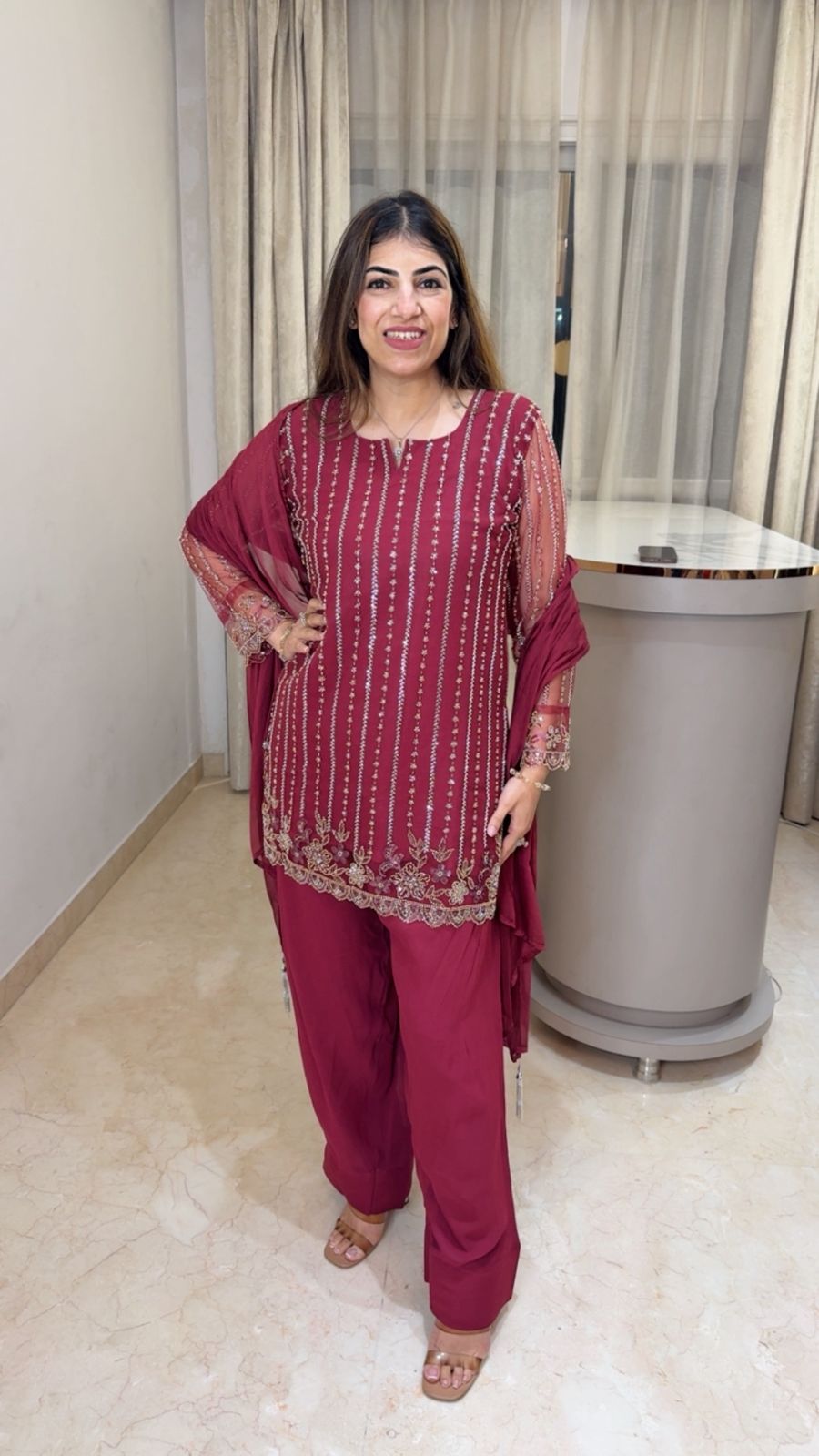 Imported korean net farshi salwar suit 3 pcs suit