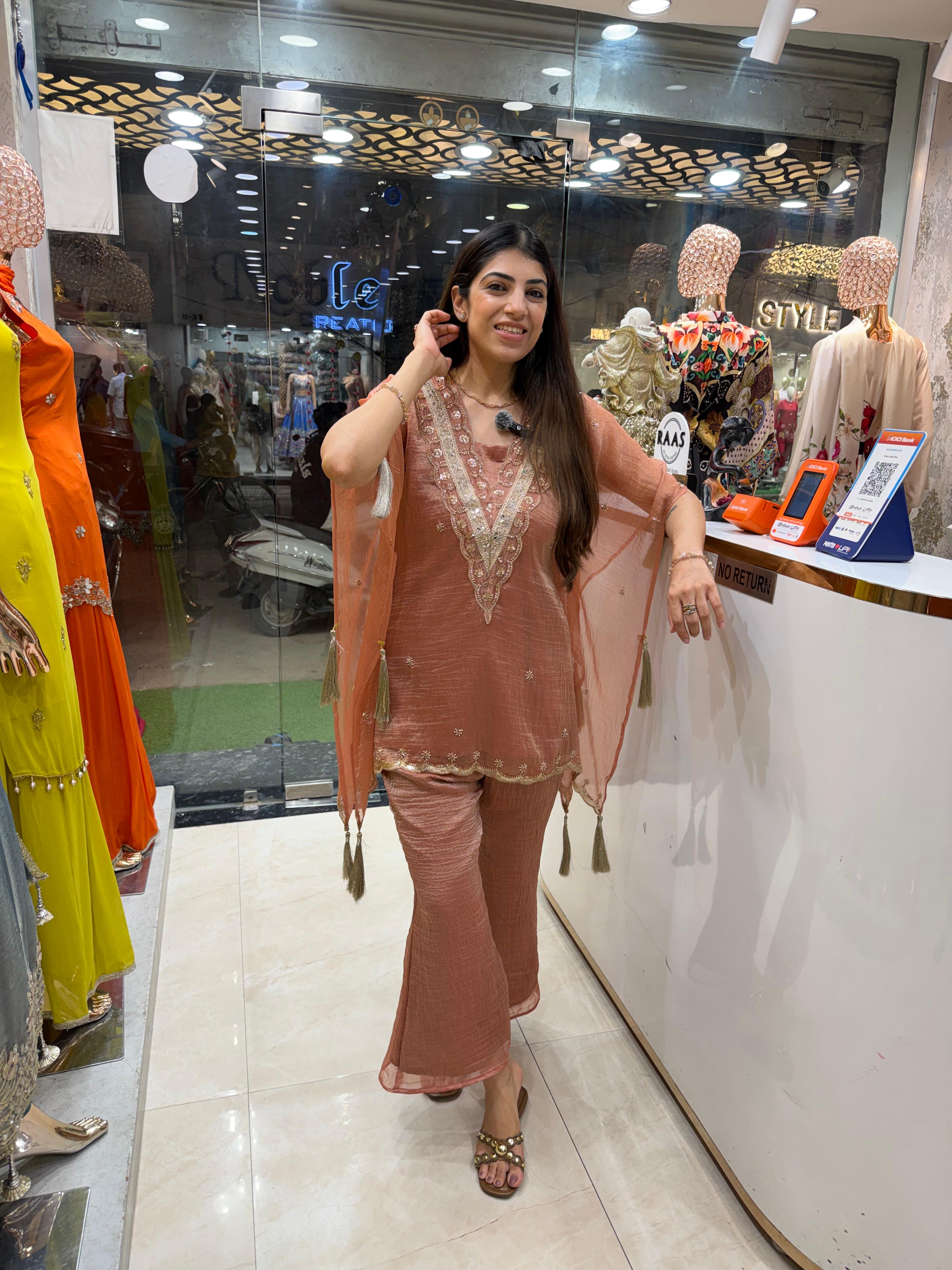 Crushed shimmer 2,peice Kaftan set